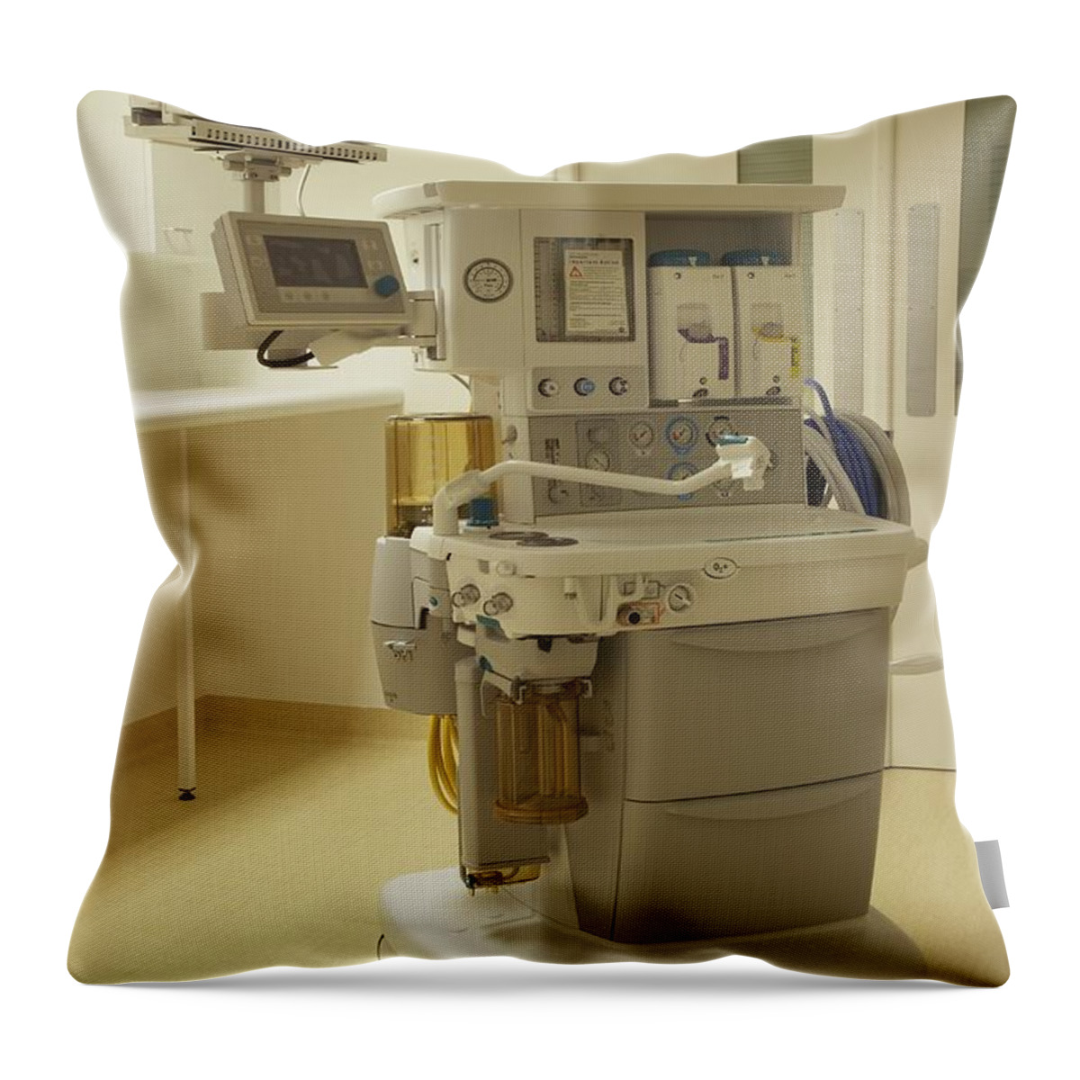 Computer Monitor Throw Pillow featuring the photograph Maternity Ward Equipment by Ruth Jenkinson / Dorling Kindersley