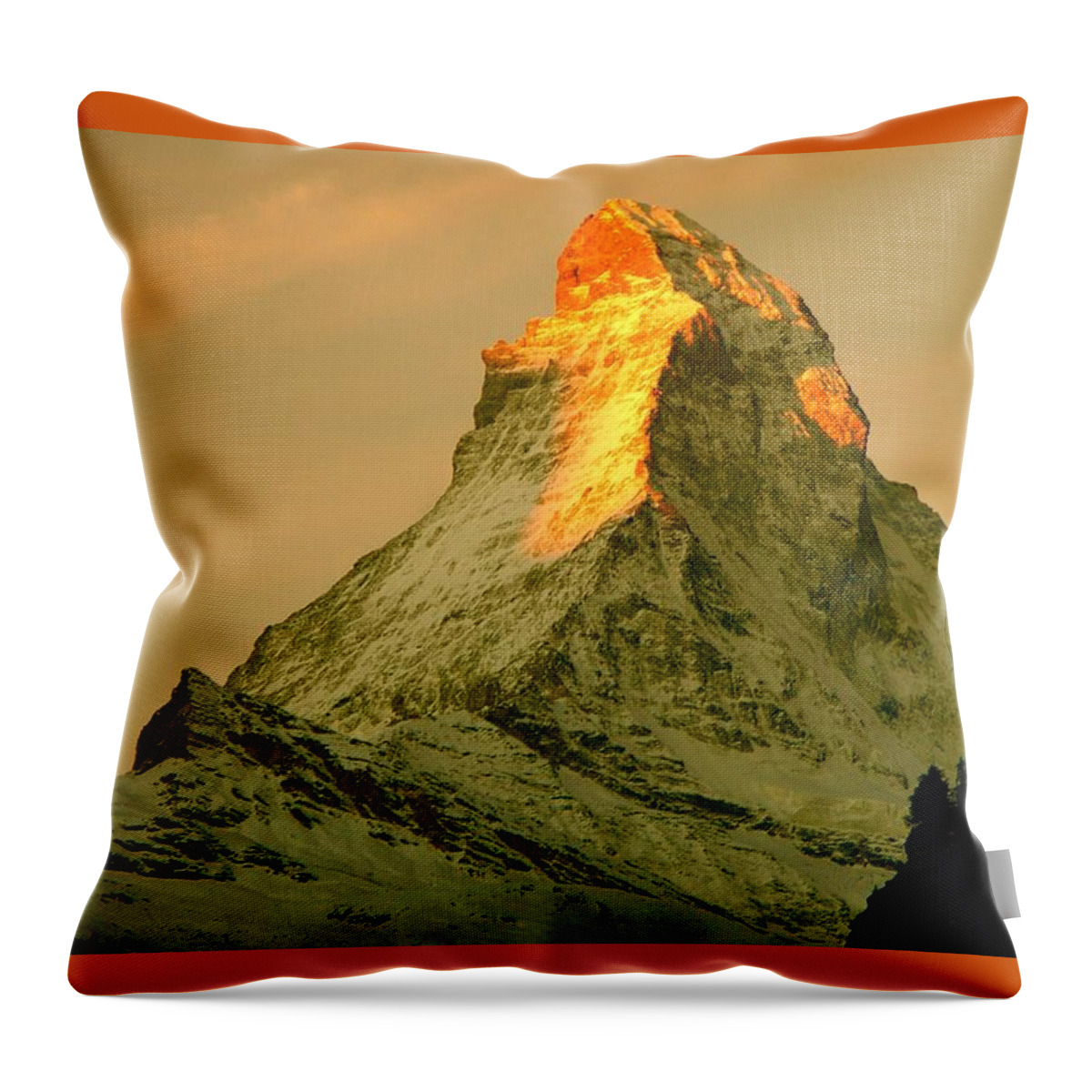 Switzerland Throw Pillow featuring the photograph Matterhorn in Switzerland by Monique Wegmueller