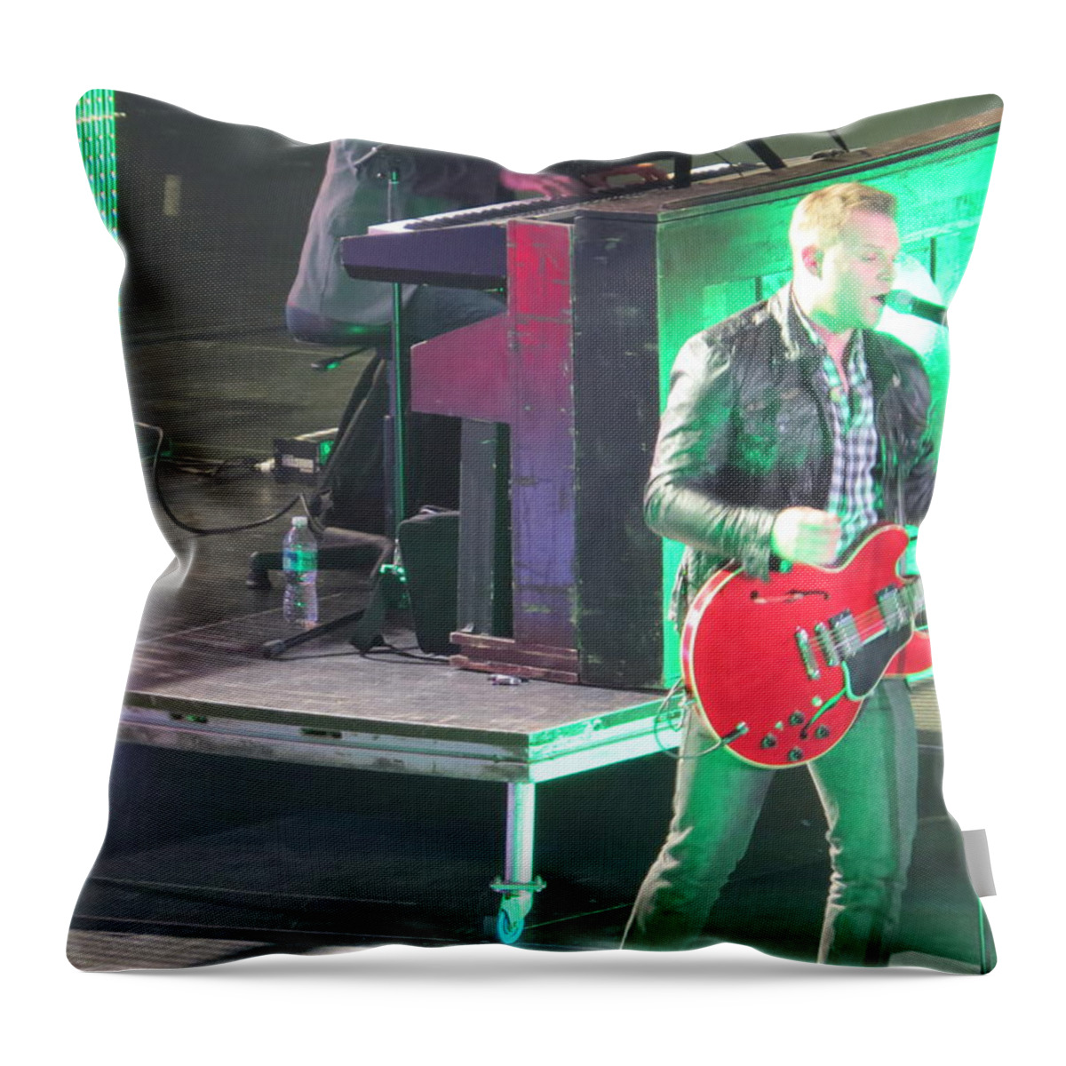 Winterjam Throw Pillow featuring the photograph Matthew West at Winterjam by Aaron Martens