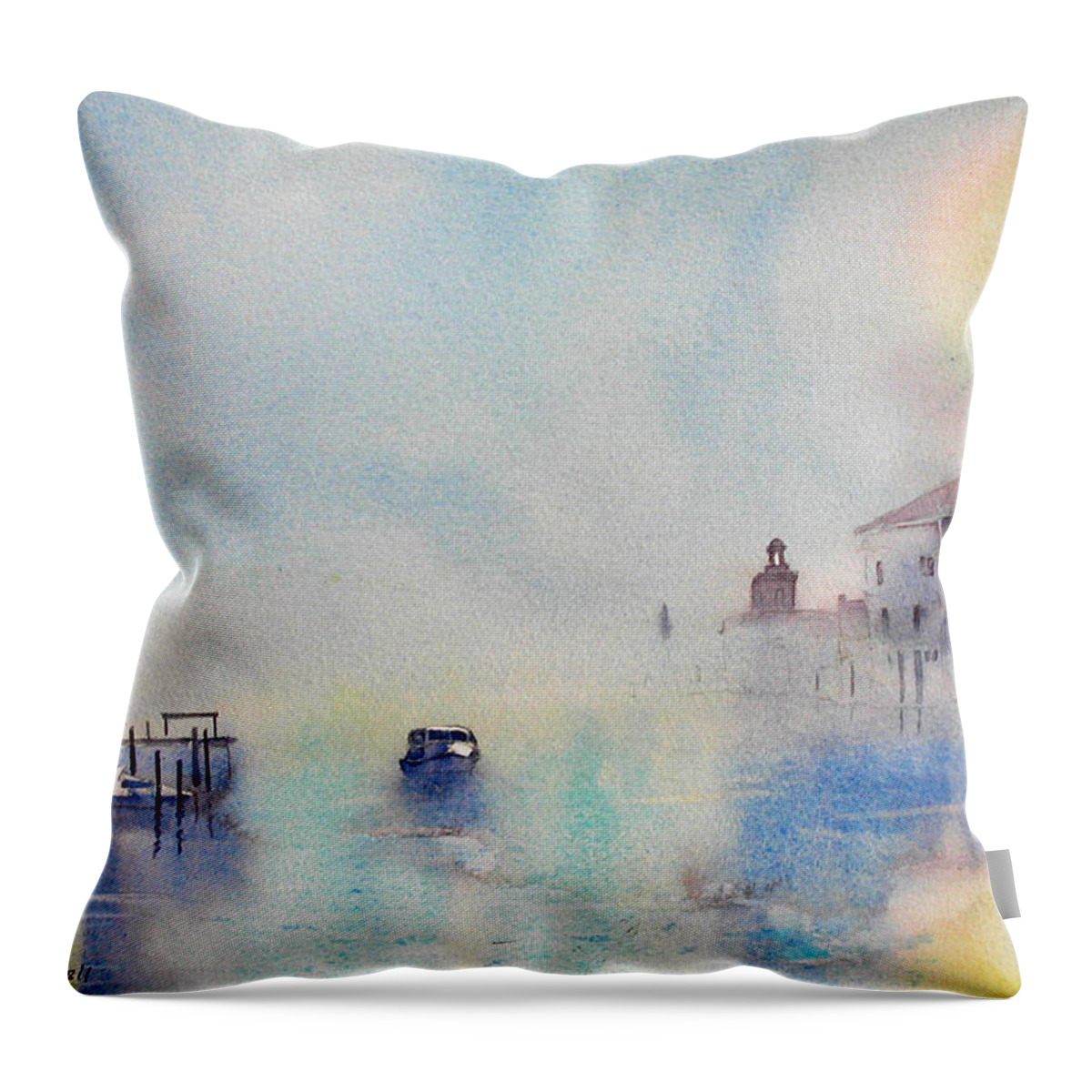 Glenn Marshall Yorkshire Artist Throw Pillow featuring the painting Mattinata Mistosa by Glenn Marshall