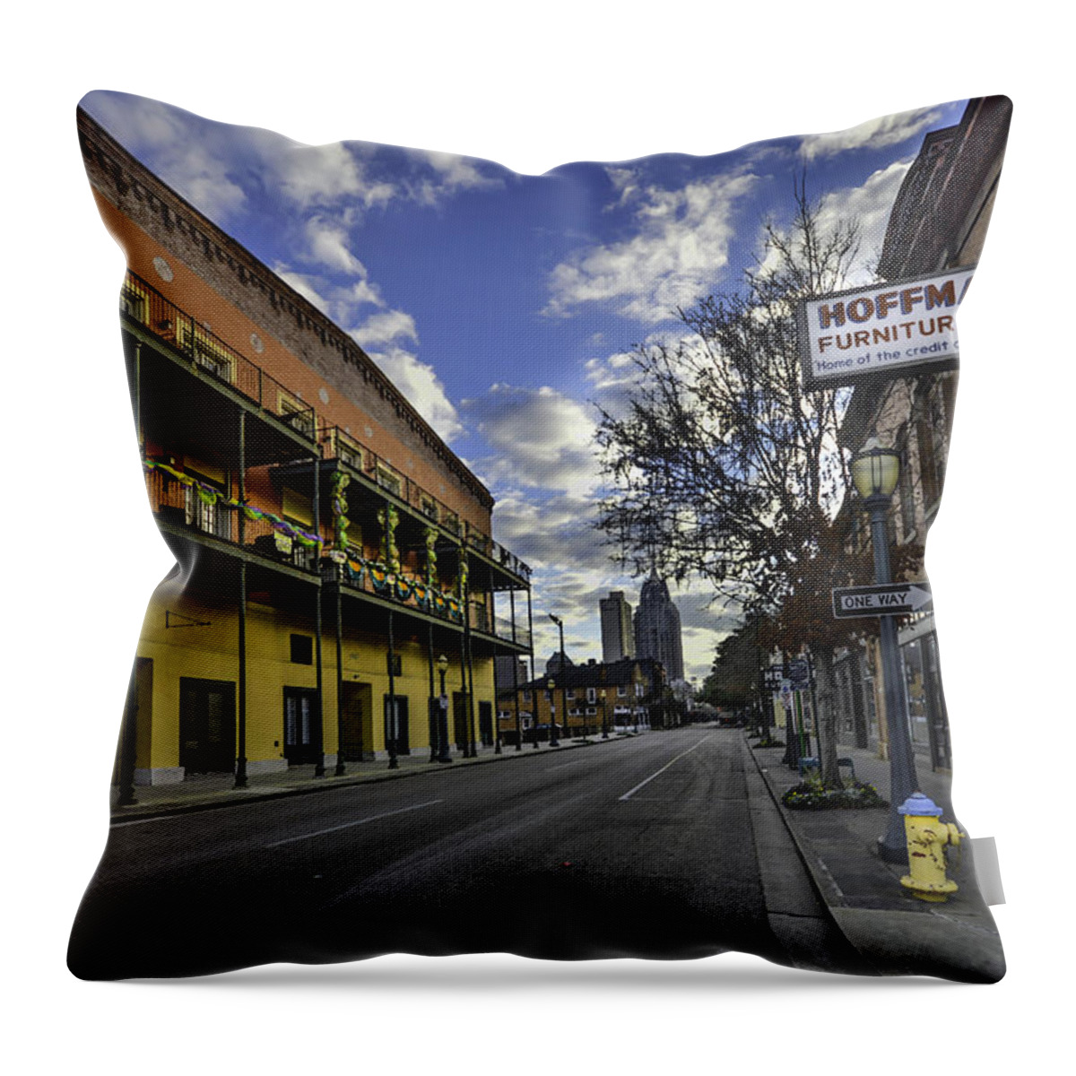 Alabama Throw Pillow featuring the digital art Mattress and Hoffmans by Michael Thomas