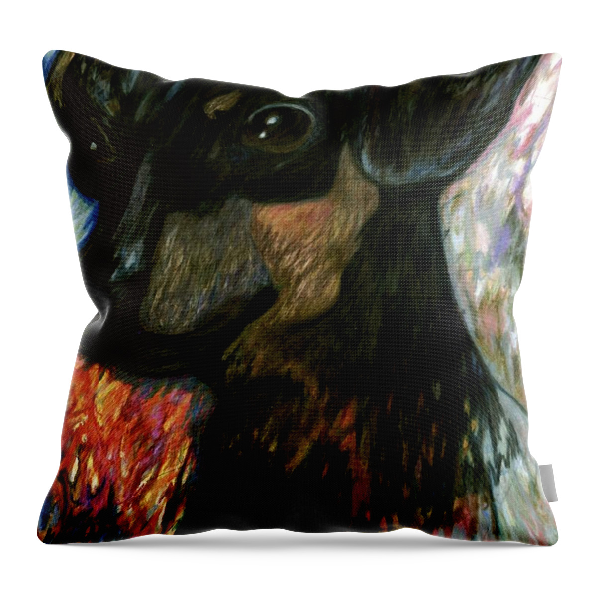 A Great Loyal Dog Throw Pillow featuring the drawing Max by Jon Kittleson