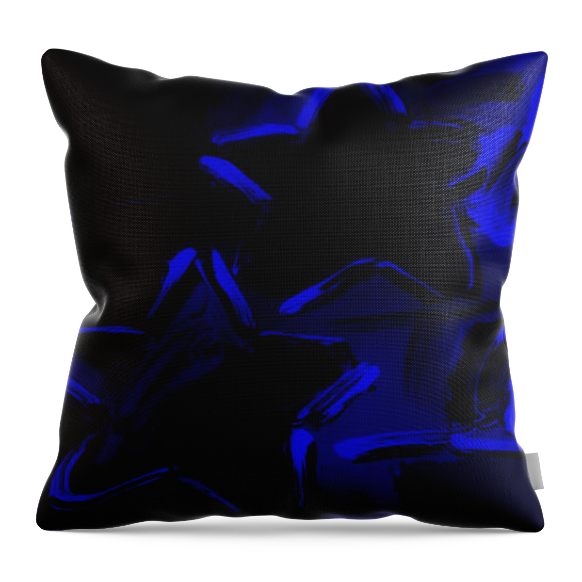 Modern Throw Pillow featuring the photograph MAX TWO STARS in BLUE by Rob Hans