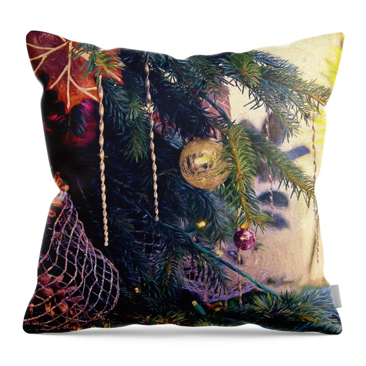 Christmas Throw Pillow featuring the photograph May your days be merry and bright by John Rivera
