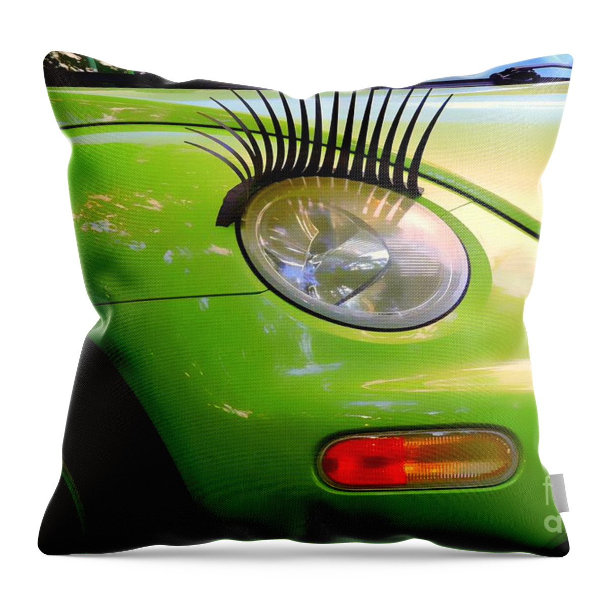 Volkswagen Beetle Throw Pillow featuring the photograph Maybe It's Maybellene by Tami Quigley