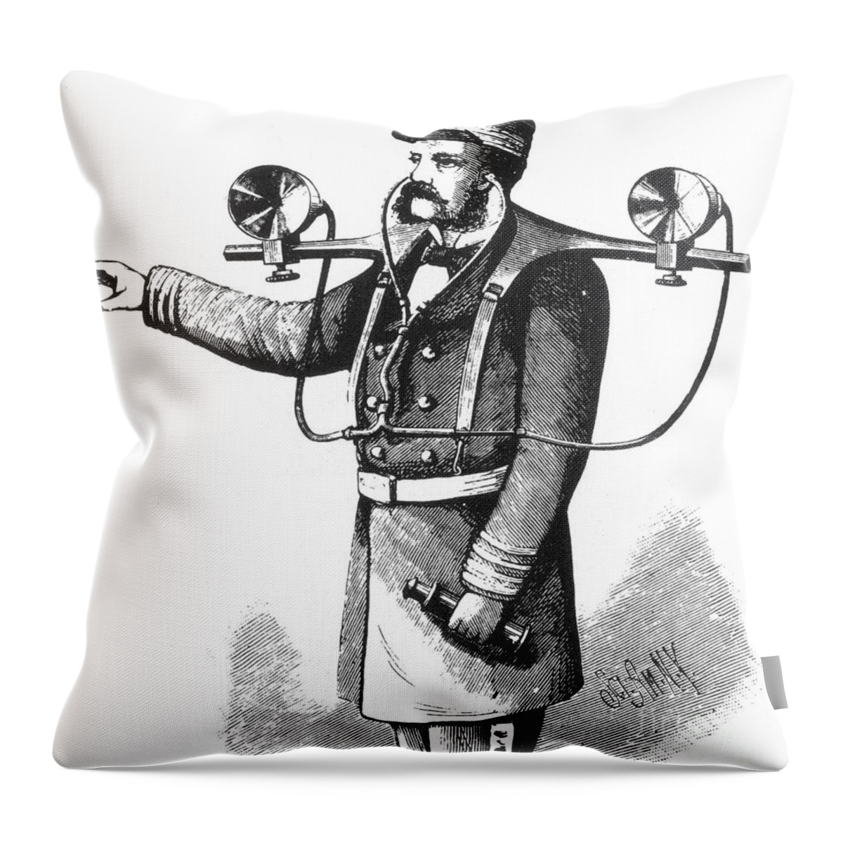 Science Throw Pillow featuring the photograph Mayers Topophone 1880 by Science Source