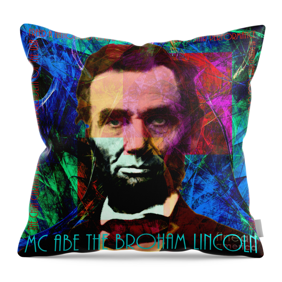 Celebrity Throw Pillow featuring the photograph MC Abe The Broham Lincoln 20140217p180 by Wingsdomain Art and Photography