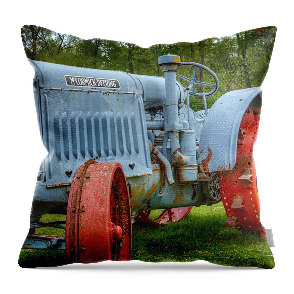 John Deere Throw Pillow featuring the photograph McCormick Deering by Bill Wakeley