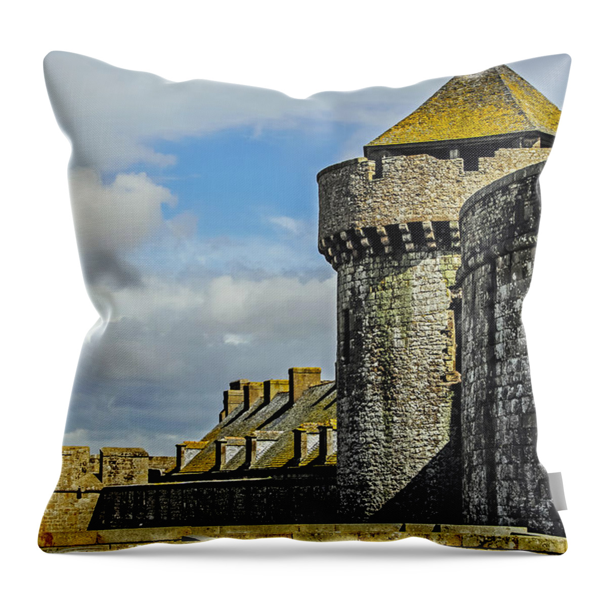Travel Throw Pillow featuring the photograph Medieval Towers by Elvis Vaughn