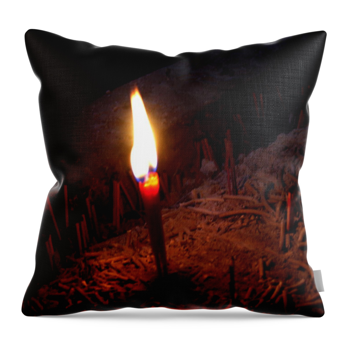 Meditation Art Throw Pillow featuring the photograph Meditation art - Temple - Qing Dynasty by Jacqueline M Lewis