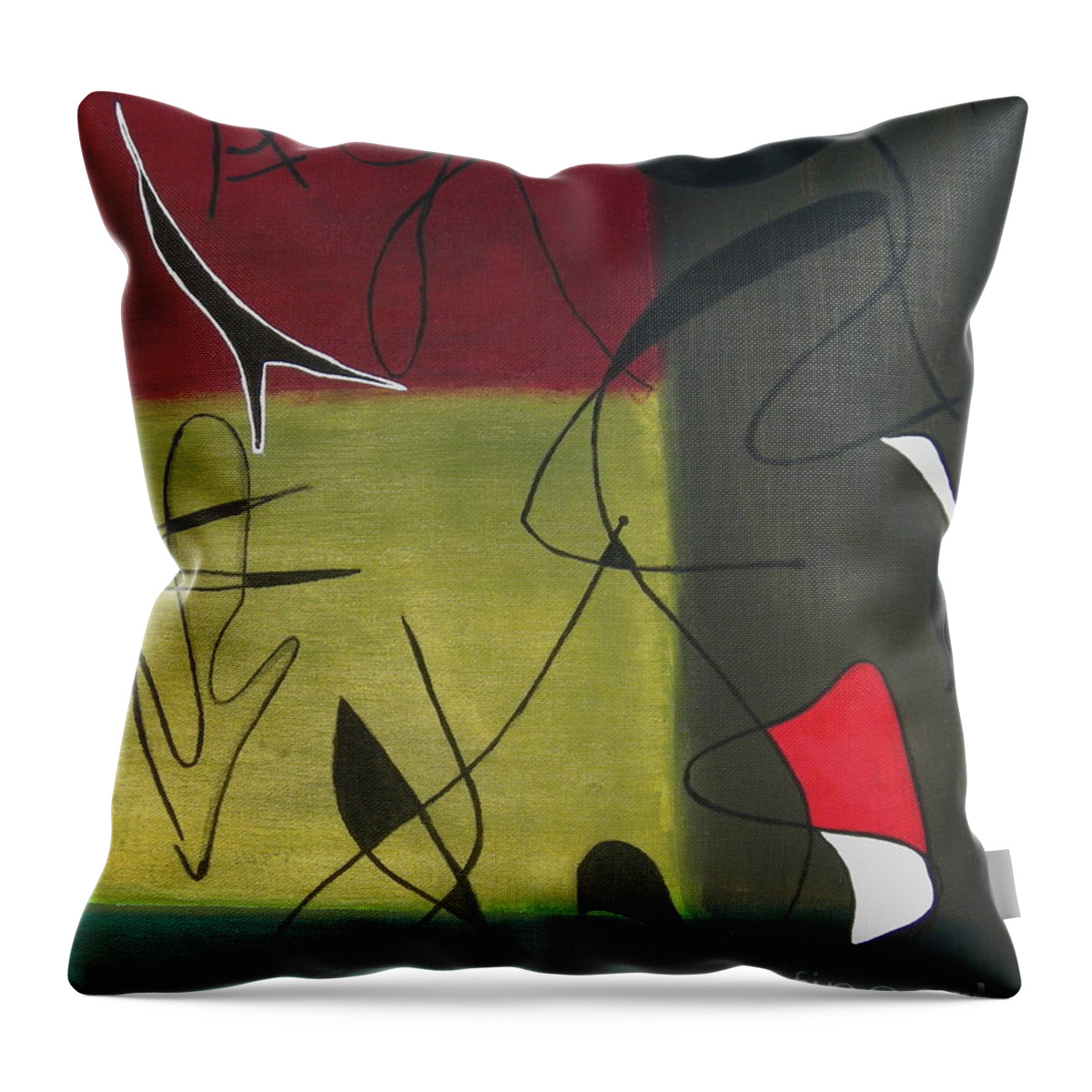 Abstract Painting Throw Pillow featuring the painting Medium by Jeff Barrett