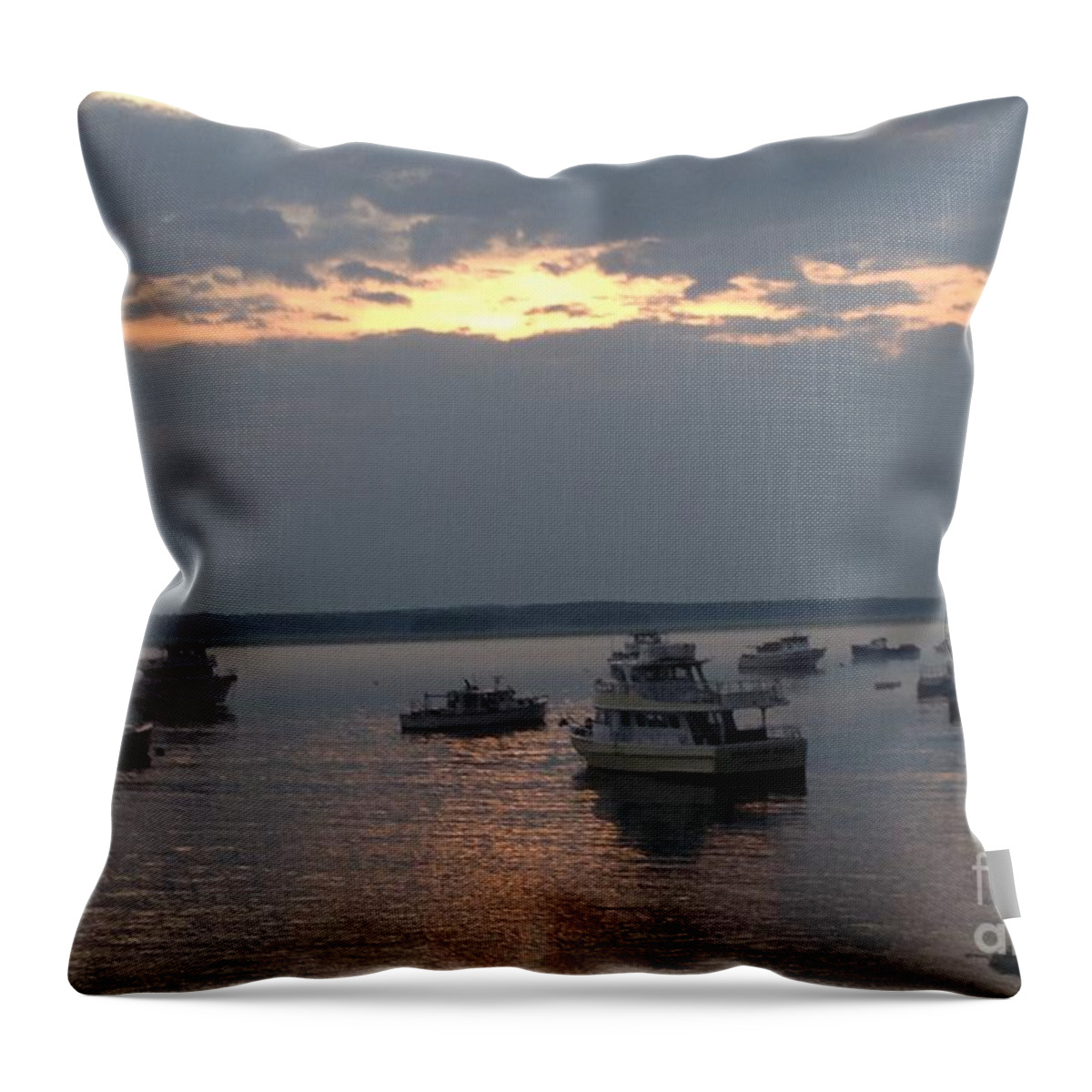 Boats Throw Pillow featuring the photograph Meeting by Deena Withycombe