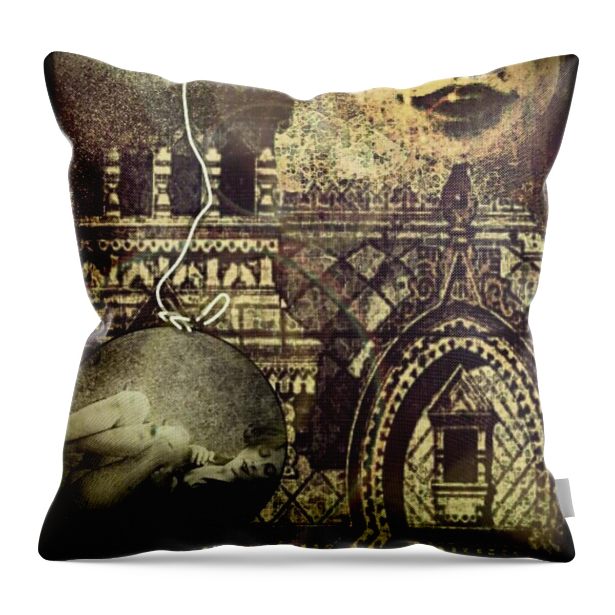 Moon Throw Pillow featuring the digital art Melies Man in the Moon by Delight Worthyn
