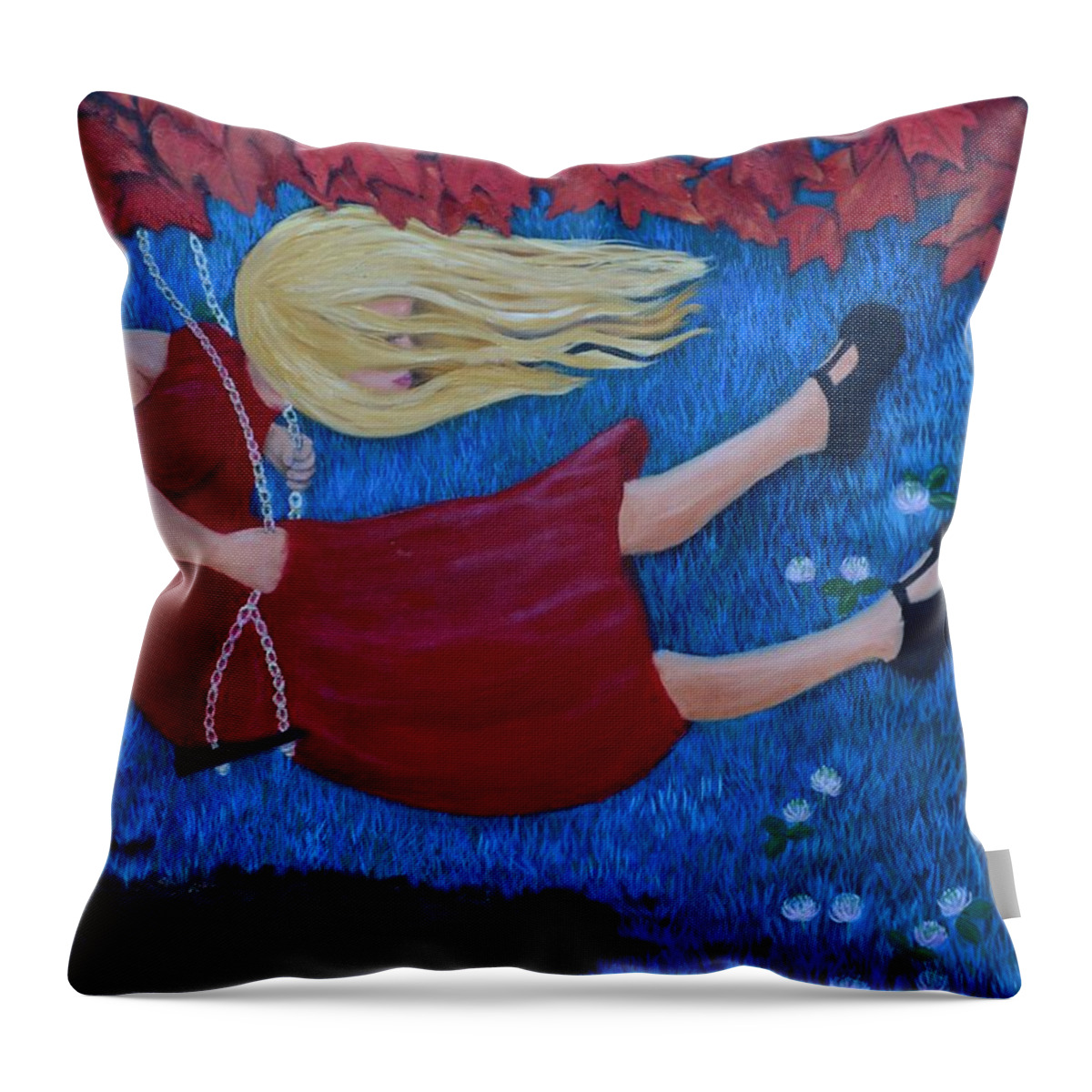 Swing Throw Pillow featuring the painting Melissa by Leandria Goodman