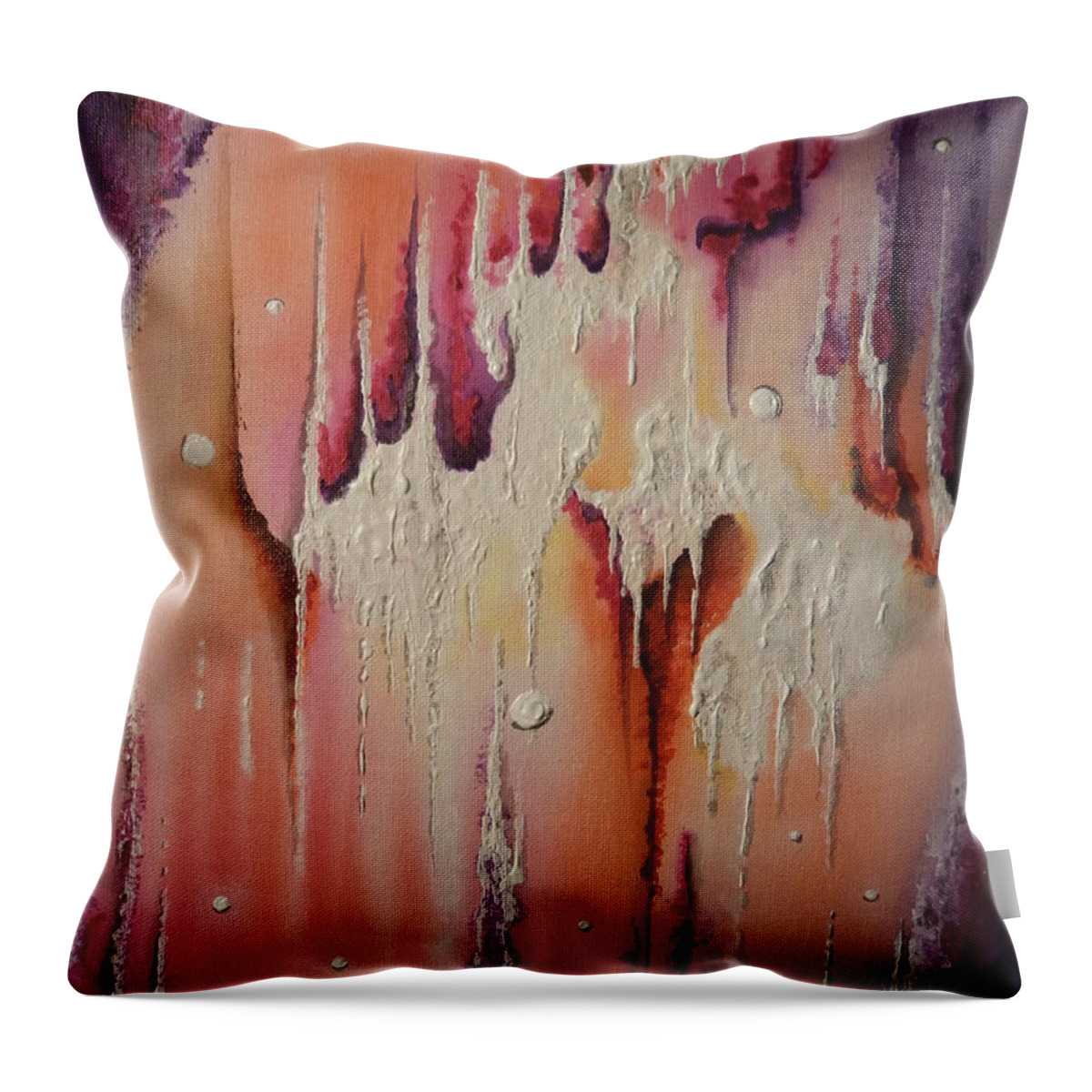 Abstract Throw Pillow featuring the painting Melt by Krystyna Spink