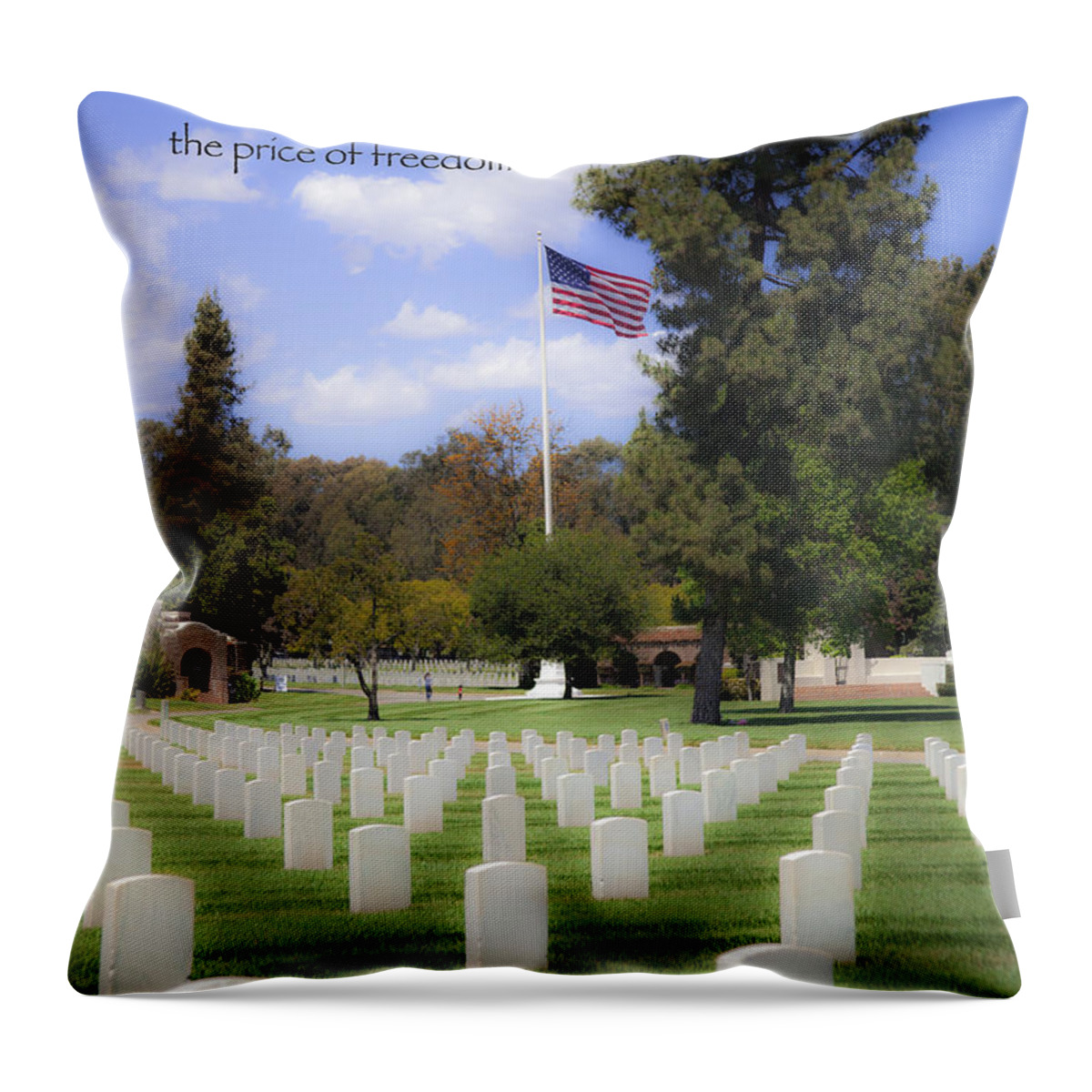 Memorial Day Throw Pillow featuring the photograph Memorial Day - May We Never Forget The Price of Freedom by Jerry Cowart