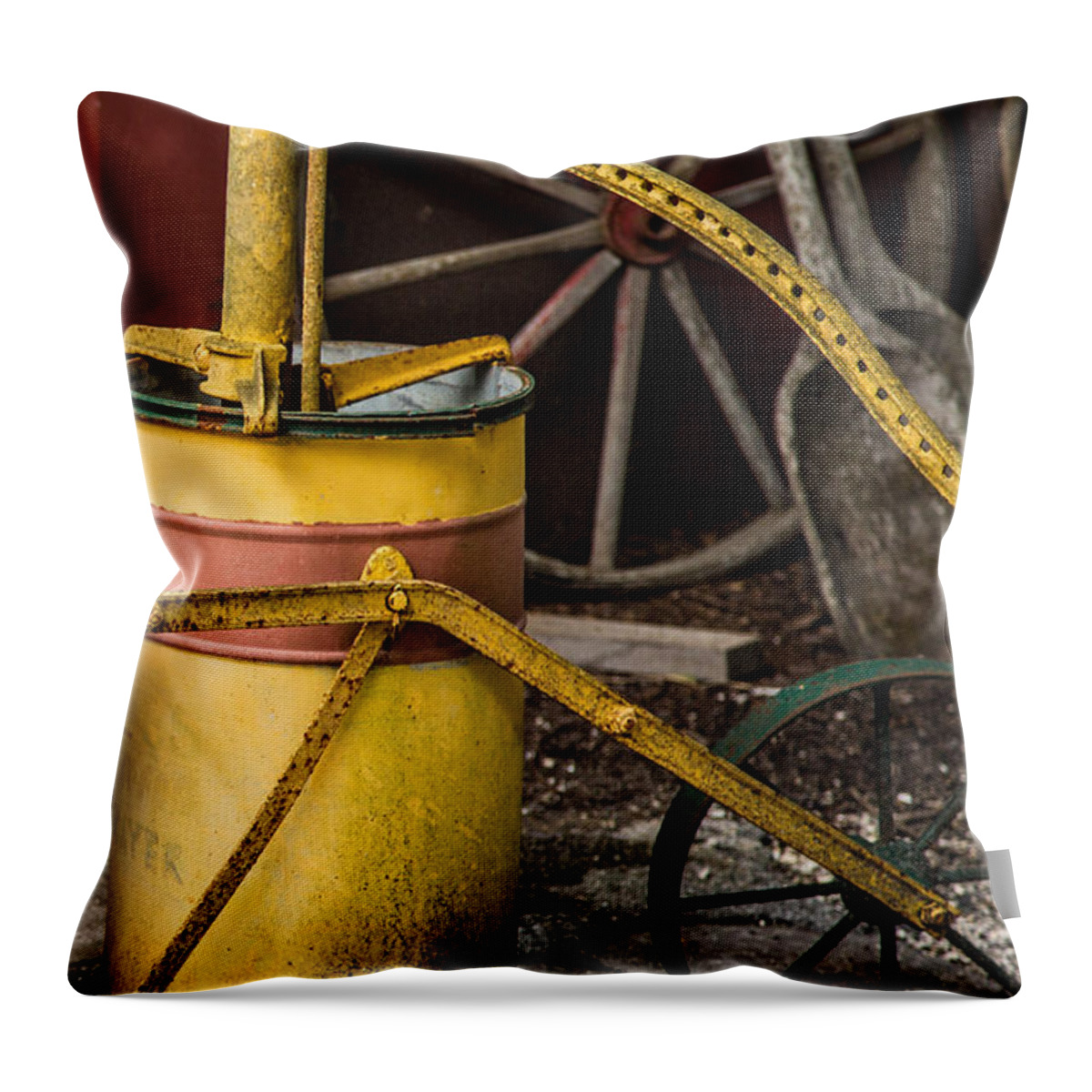 Oil Can Throw Pillow featuring the photograph Memories From Days Past by Rene Triay FineArt Photos