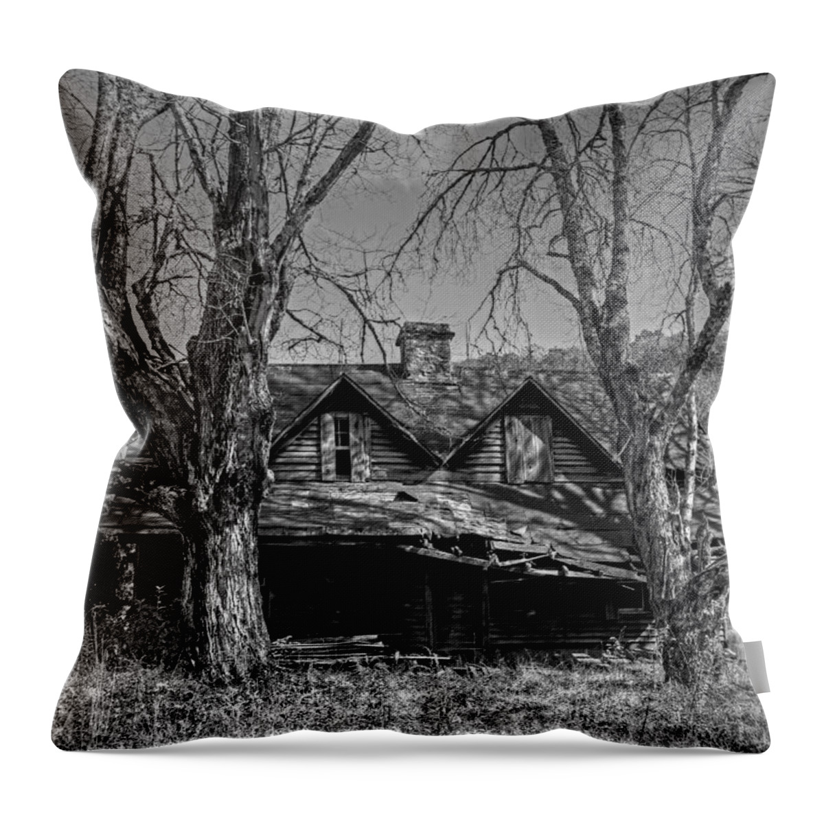 Hh Photography Of Florida Throw Pillow featuring the photograph Memories of Ages Past B W by HH Photography of Florida