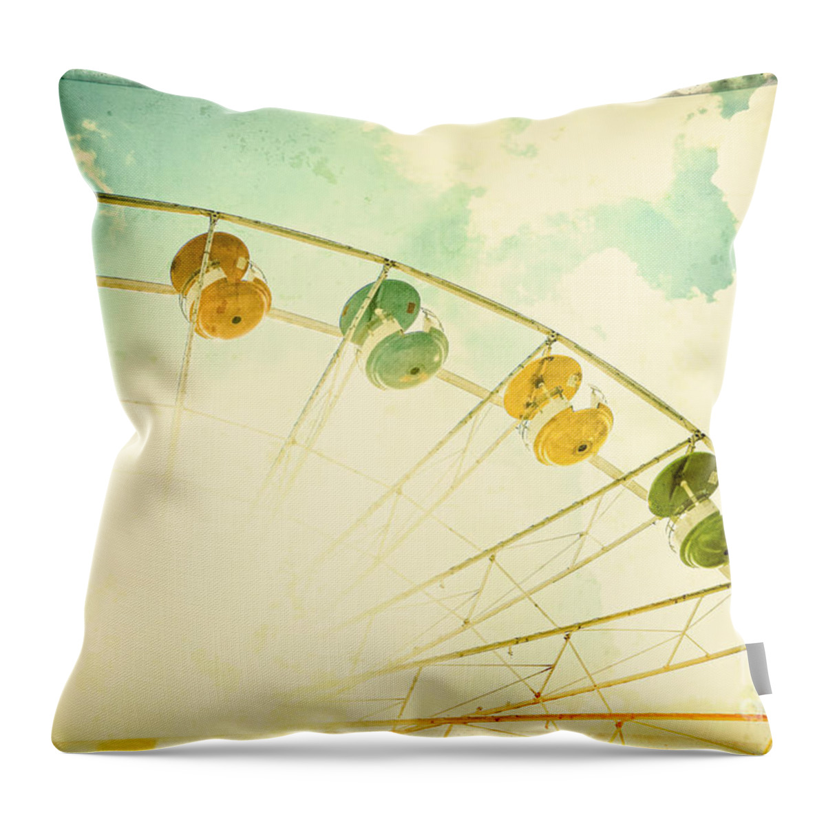 Ferris Wheel Throw Pillow featuring the photograph Carnival - Memories of Summer by Colleen Kammerer