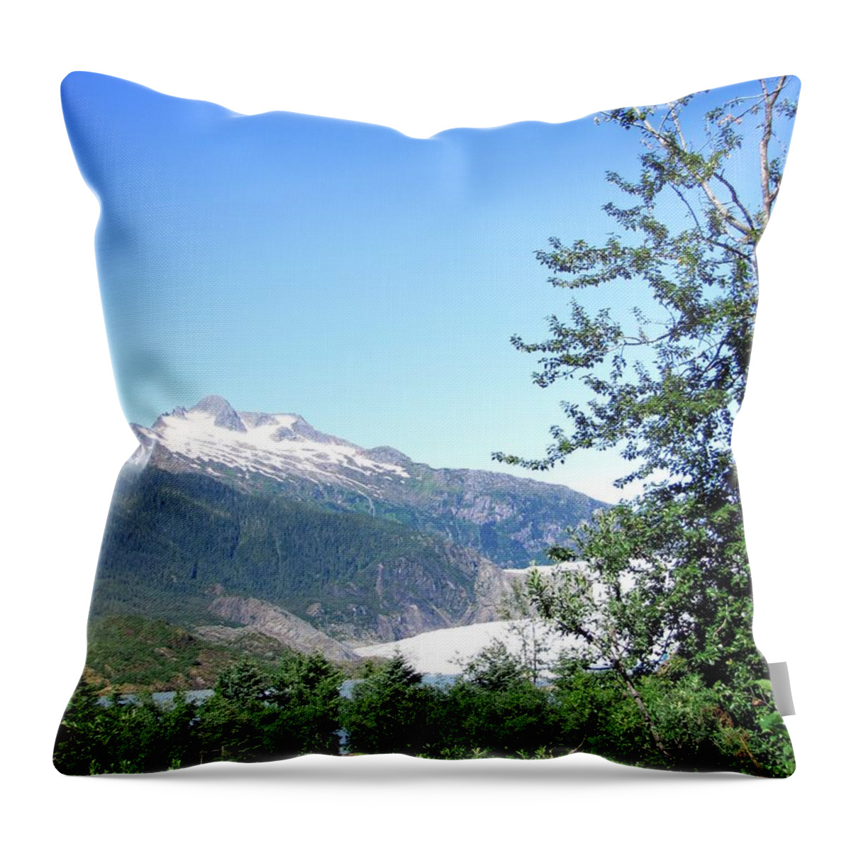 Mendenhall Glacier Throw Pillow featuring the photograph Mendenhall Glacier by Jennifer Wheatley Wolf