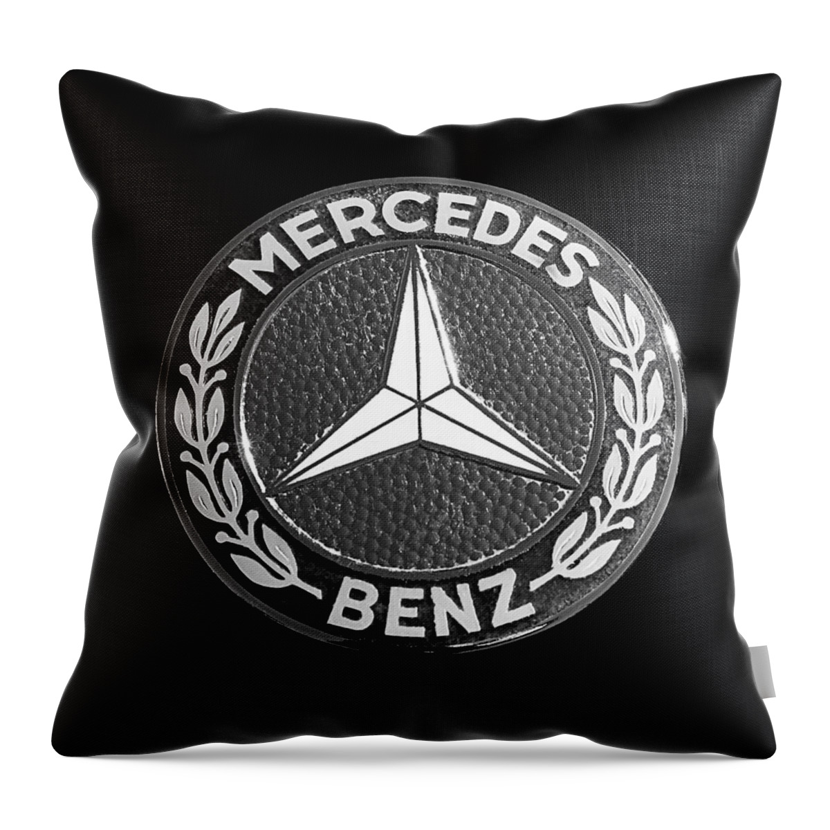 Mercedes-benz 190sl Emblem Throw Pillow featuring the photograph Mercedes-Benz 190SL Emblem by Jill Reger