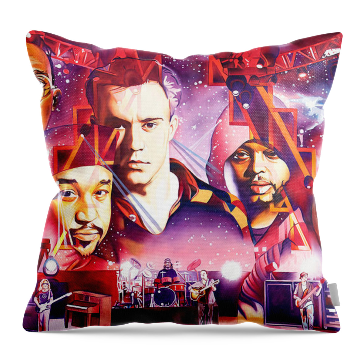 Dave Matthews Band Throw Pillow featuring the painting Mercy by Joshua Morton