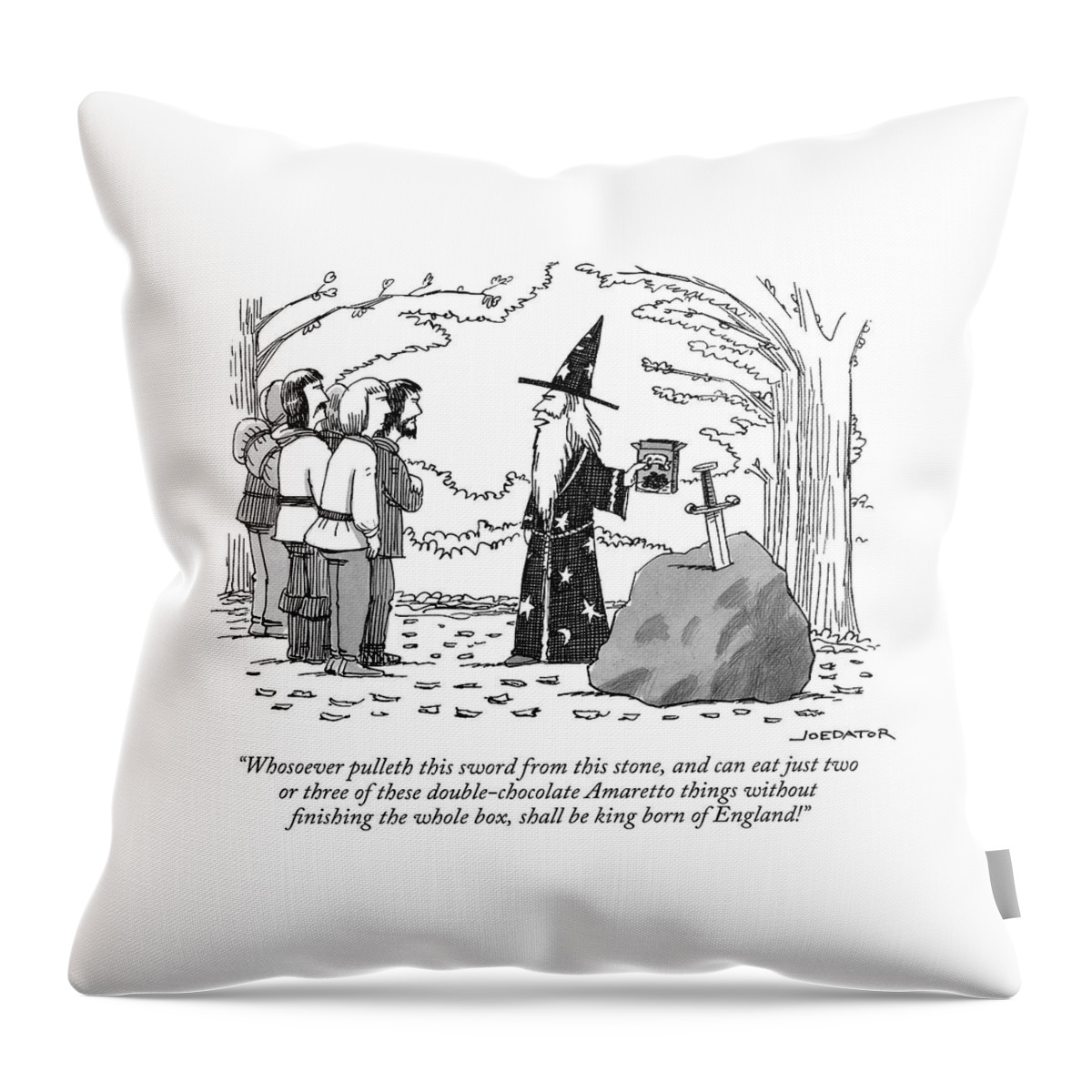 Merlin Addresses A Crowd In Front Of The Sword Throw Pillow