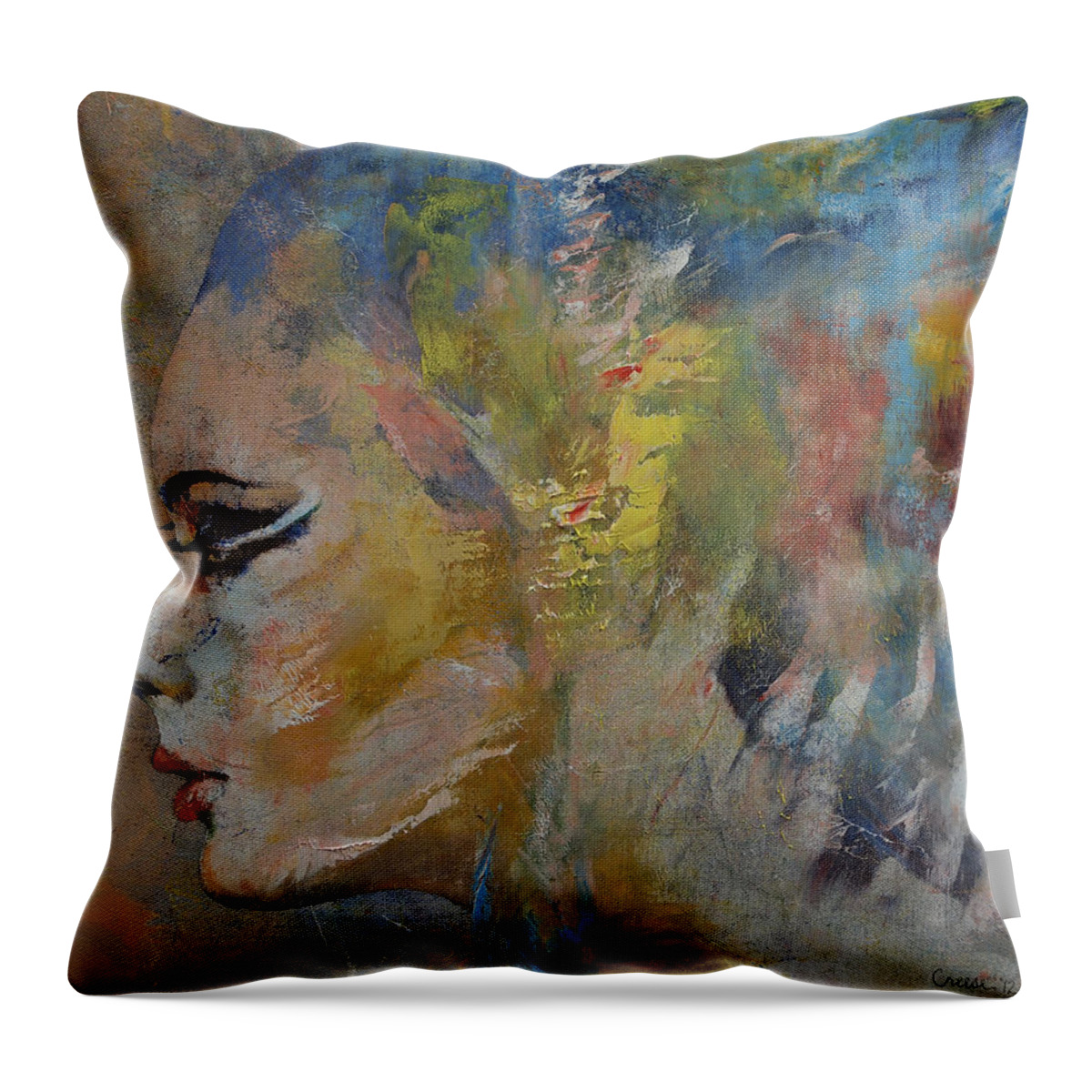 Mermaid Throw Pillow featuring the painting Mermaid Beauty by Michael Creese