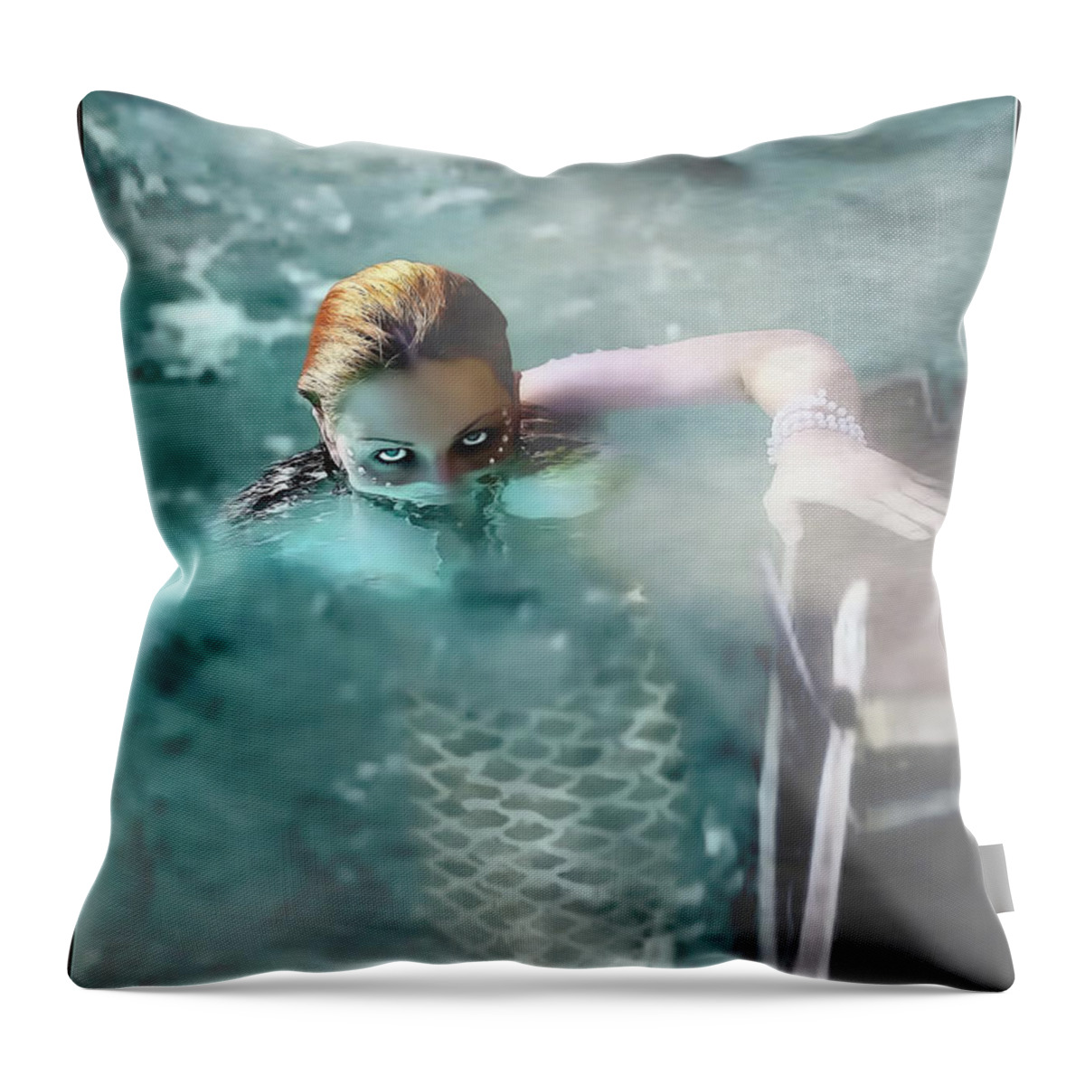 Hell Throw Pillow featuring the digital art Alluring Gaze by Recreating Creation