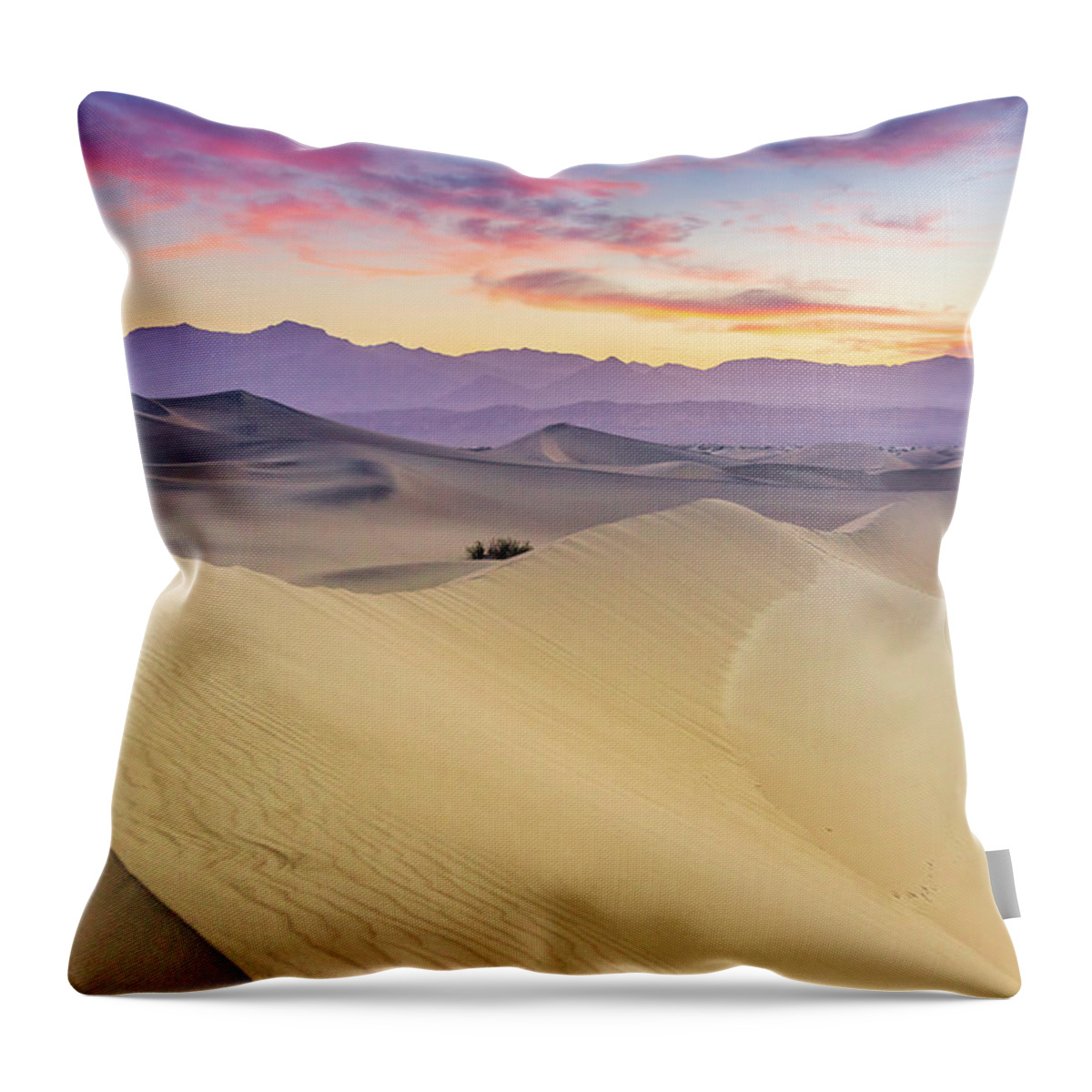 Tranquility Throw Pillow featuring the photograph Mesquite Flat Sand Dunes by Zx1106