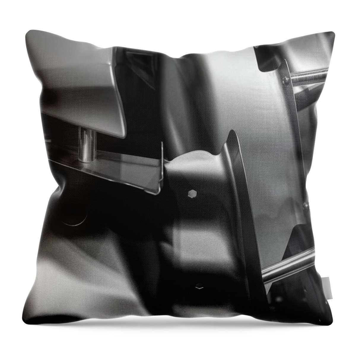 Tin Throw Pillow featuring the photograph Metal Parts Of A Car In Automotive by Wlad74