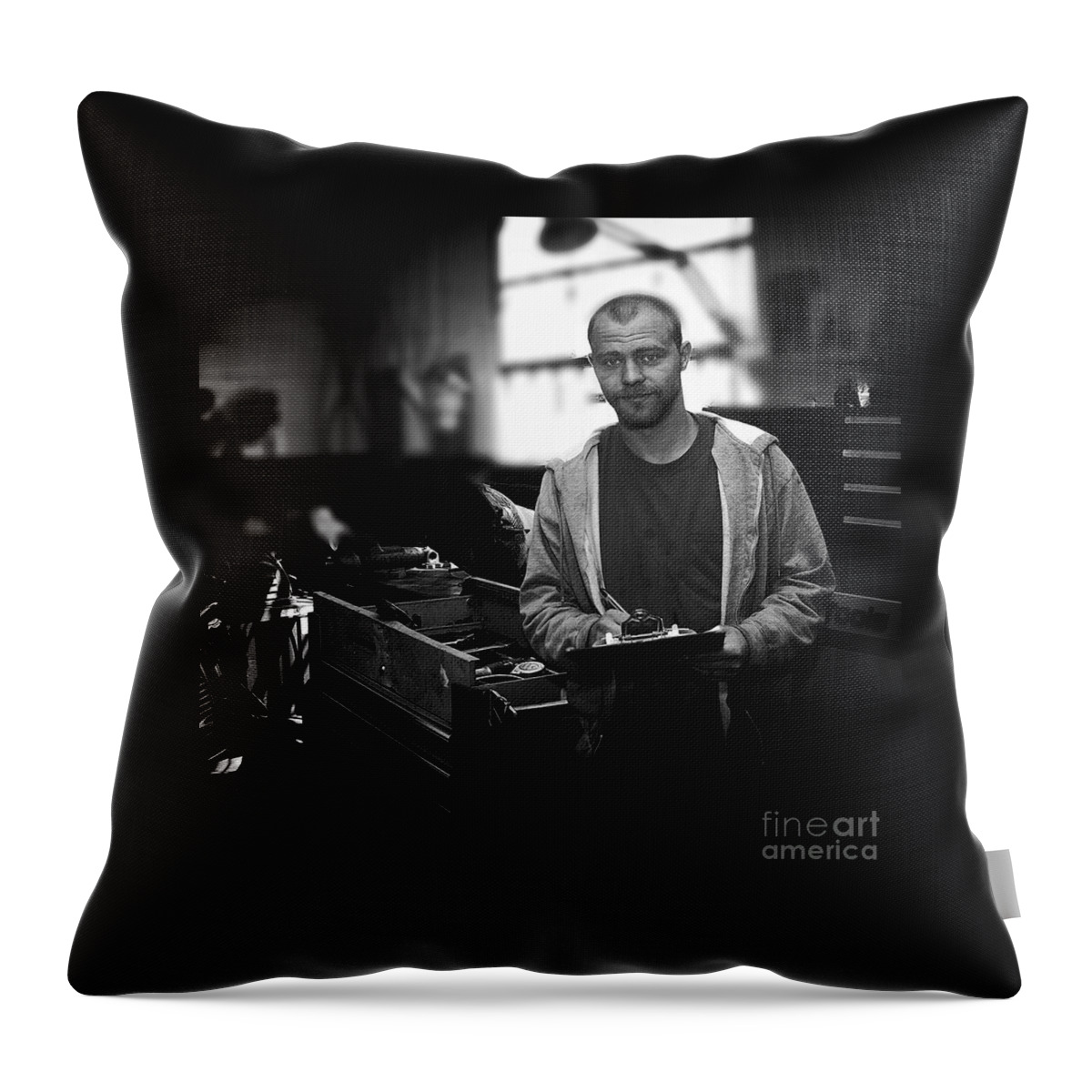 Square-format Throw Pillow featuring the photograph Meticulous Service by Frank J Casella