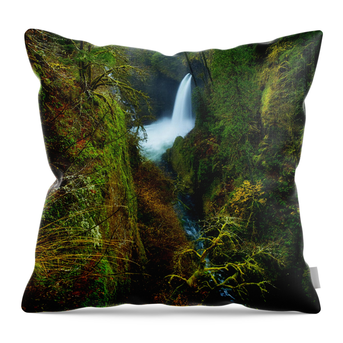 Lush Throw Pillow featuring the photograph Metlako Falls by Darren White
