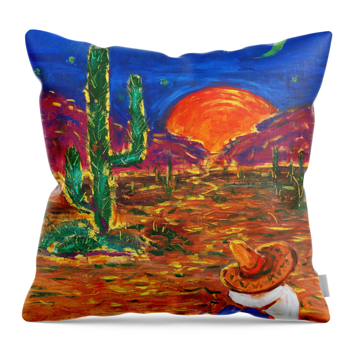 Foll Art Throw Pillow featuring the painting Mexico Impression III by Xueling Zou