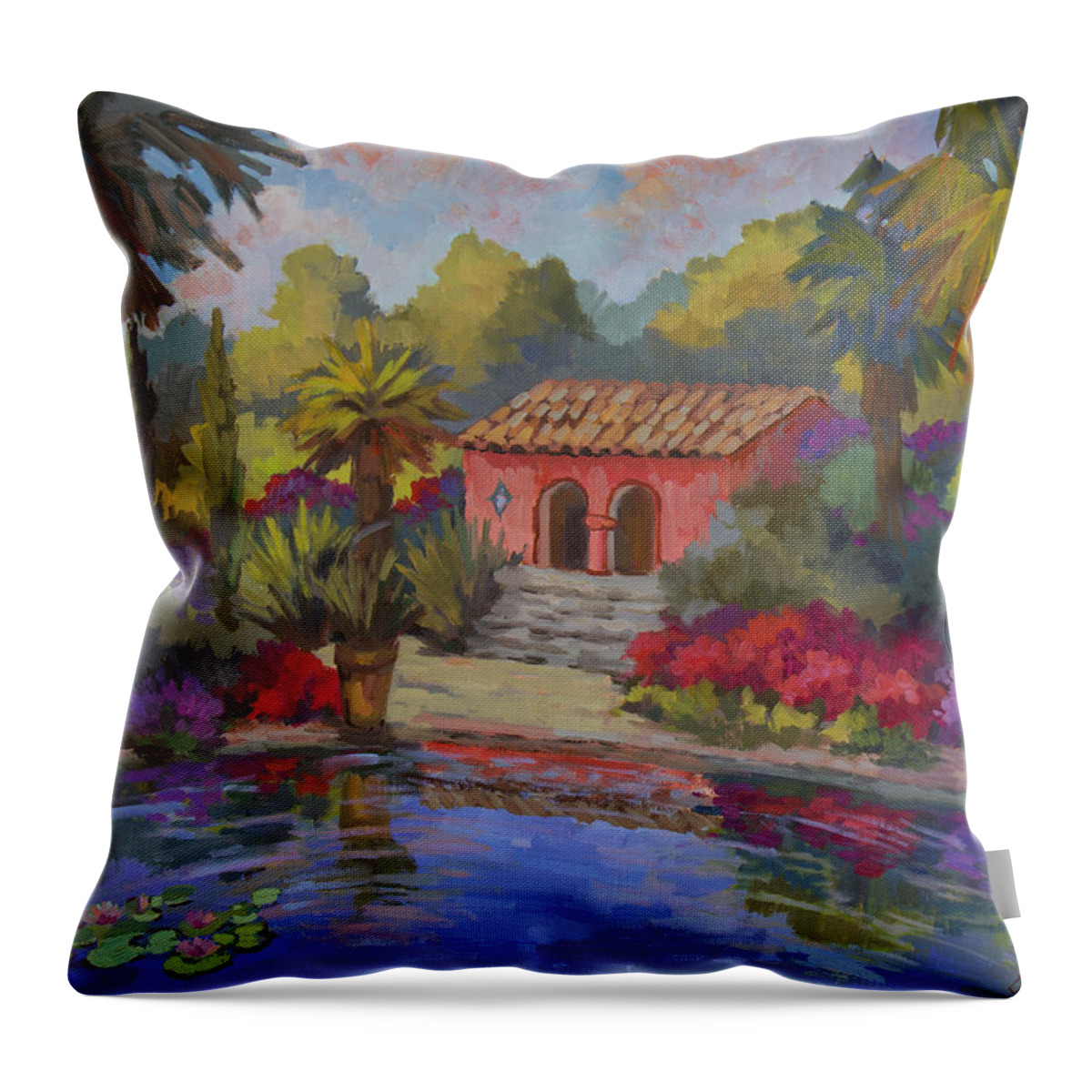 Mi Casa Throw Pillow featuring the painting Mi Casa Es Su Casa by Diane McClary
