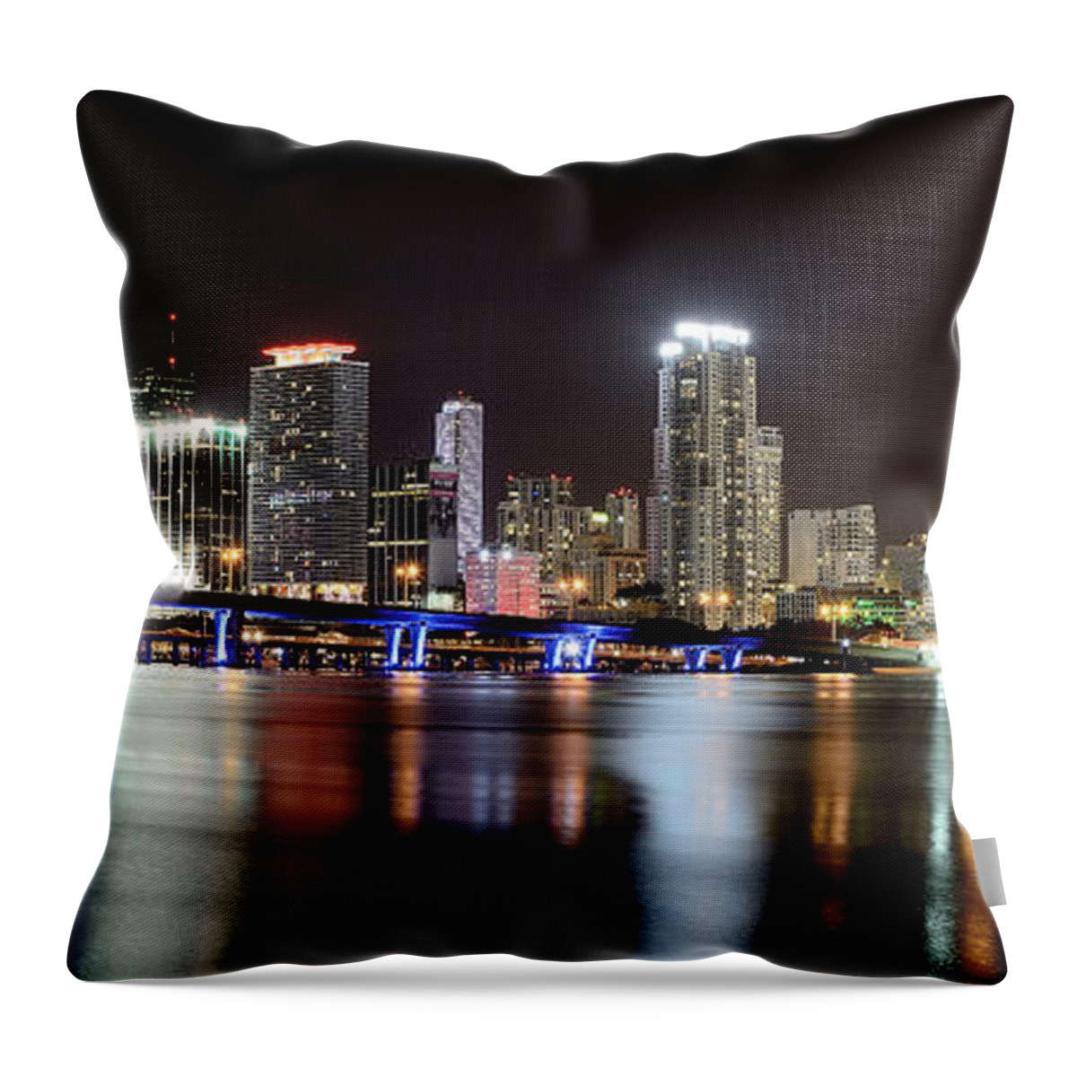 Miami Throw Pillow featuring the photograph Miami - Florida by Brendan Reals