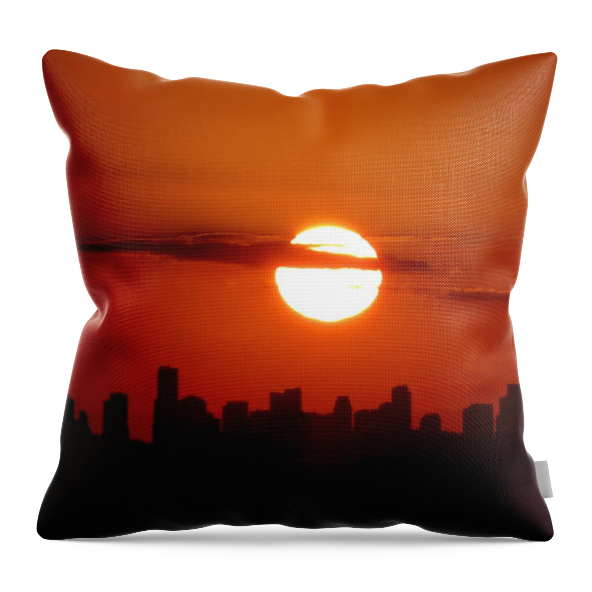 Sunset Throw Pillow featuring the photograph Miami Sunset by Jennifer Wheatley Wolf