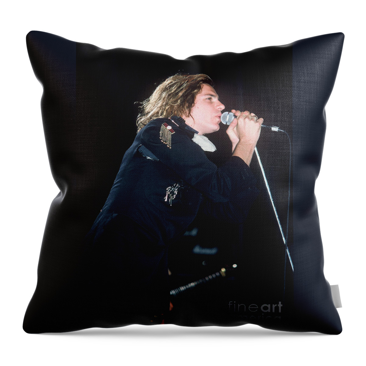 Michael Hutchence Throw Pillow featuring the photograph Michael Hutchence by David Plastik