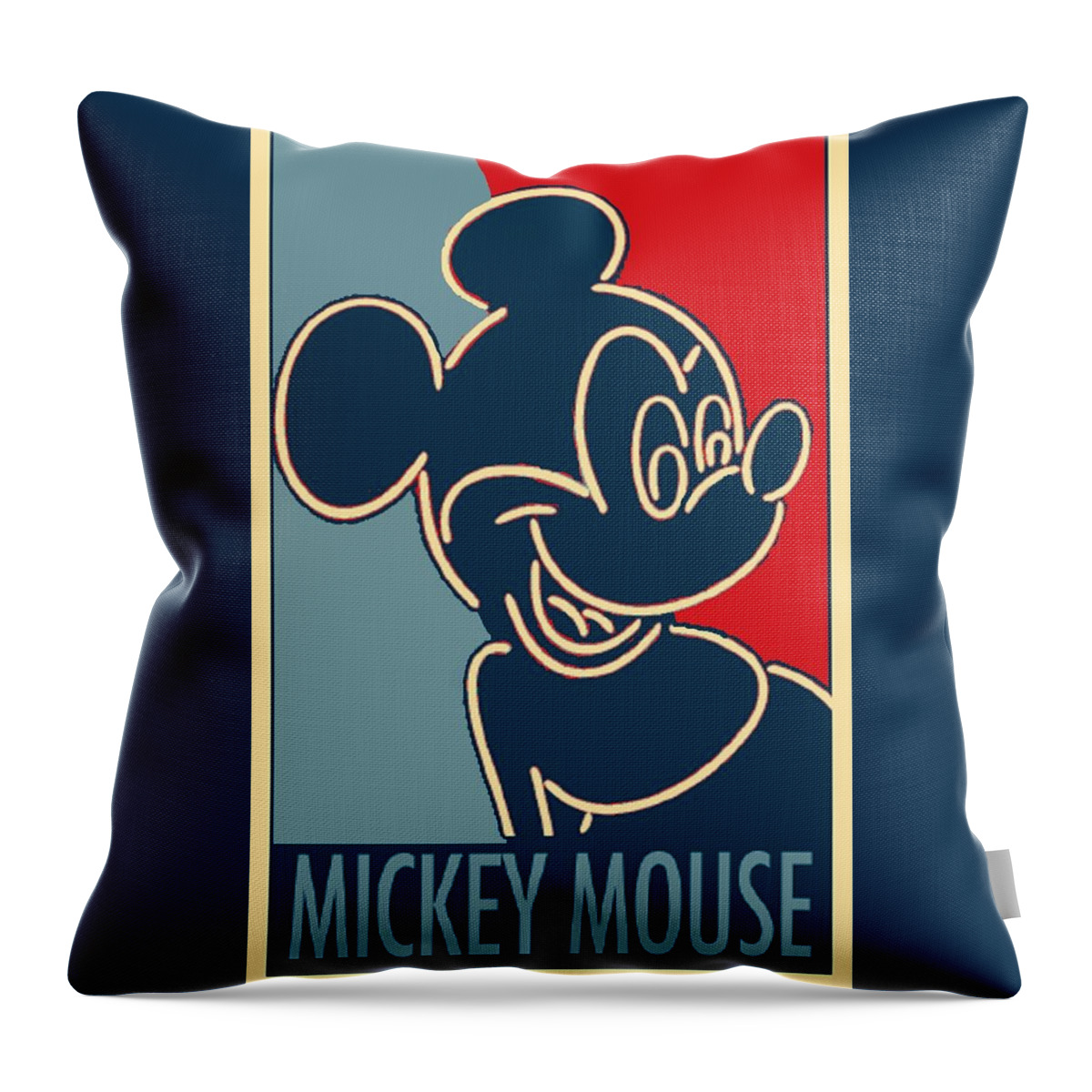 Mickey Mouse Throw Pillow featuring the photograph MICKEY MOUSE NEON in HOPE by Rob Hans