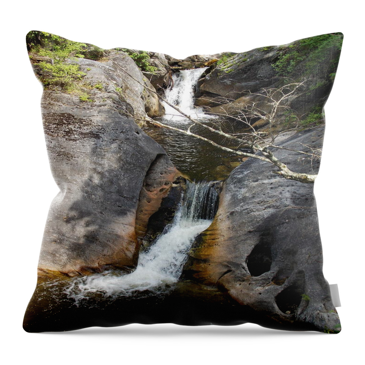 Middle Throw Pillow featuring the photograph Middle Kent Falls by Nina Kindred