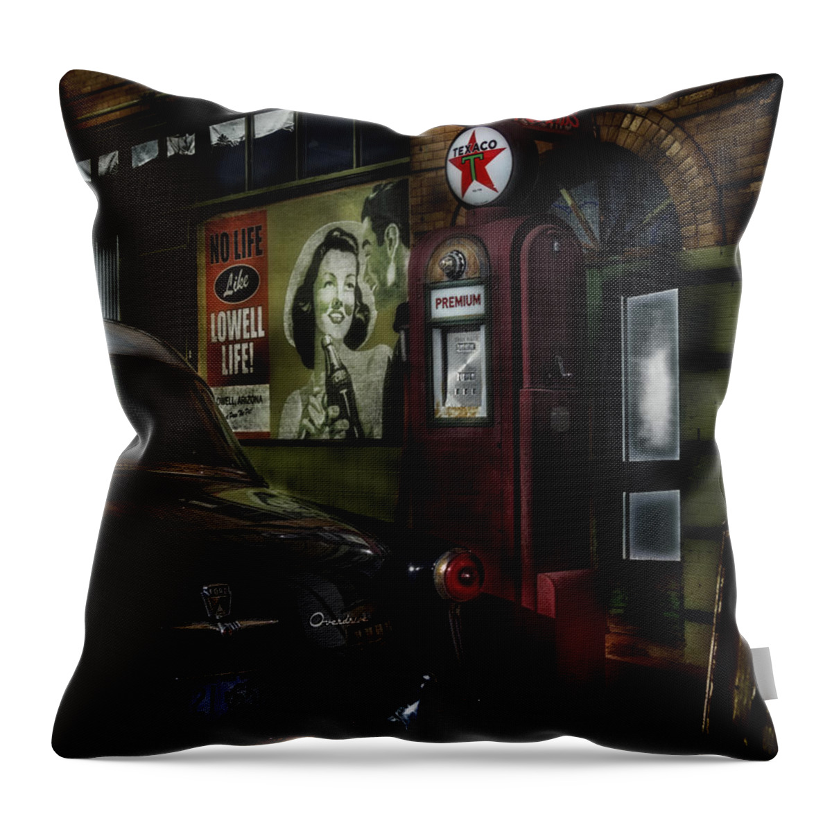 Lowell Throw Pillow featuring the photograph Midnight Fill Up by Gary Warnimont