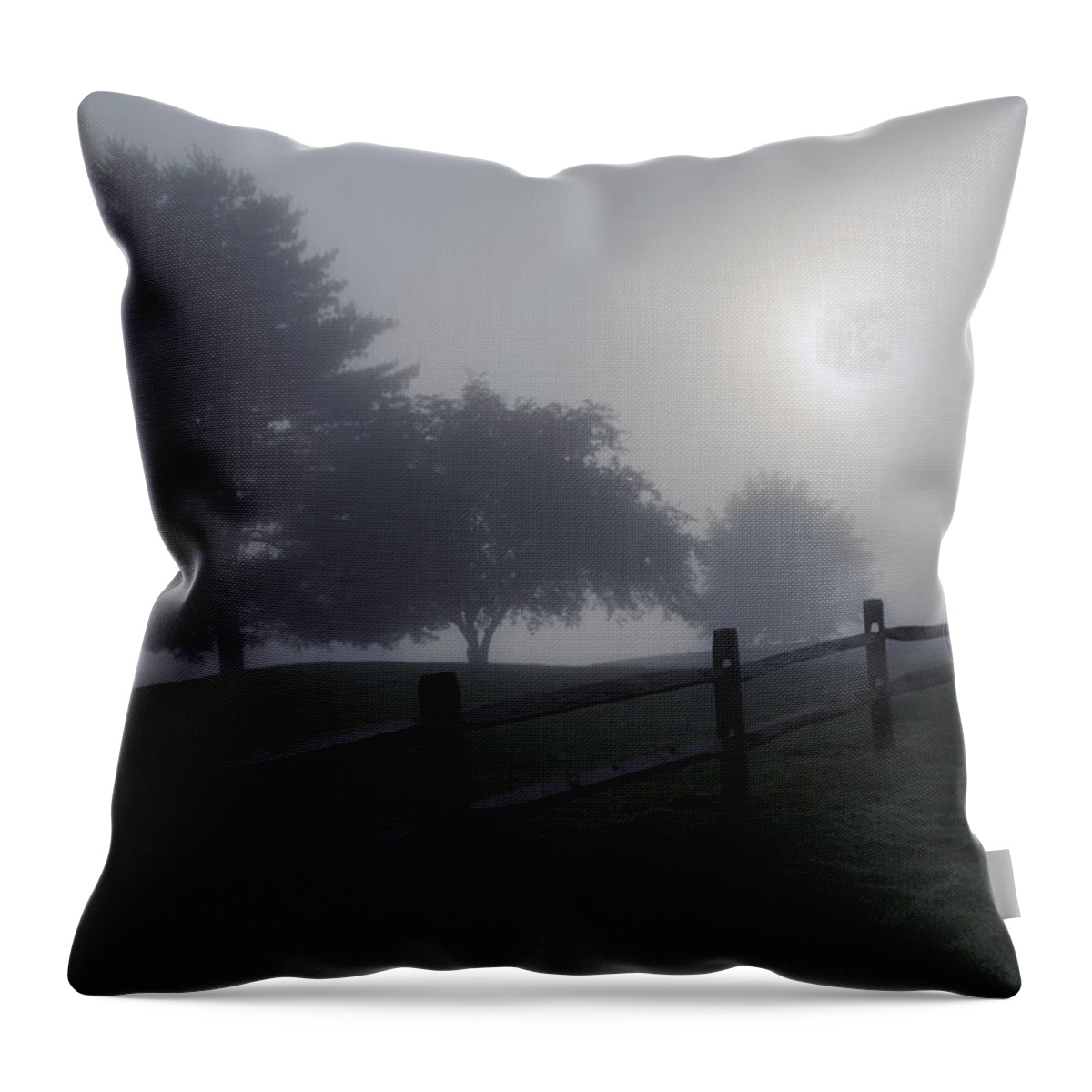 Fog Throw Pillow featuring the photograph Midnight Fog by Bill Wakeley