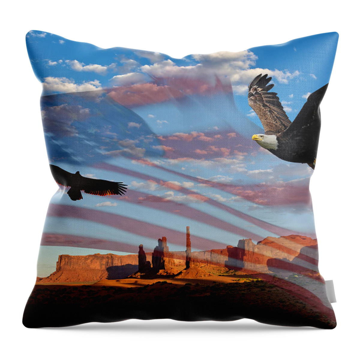  Throw Pillow featuring the photograph The symbals of America by Randall Branham