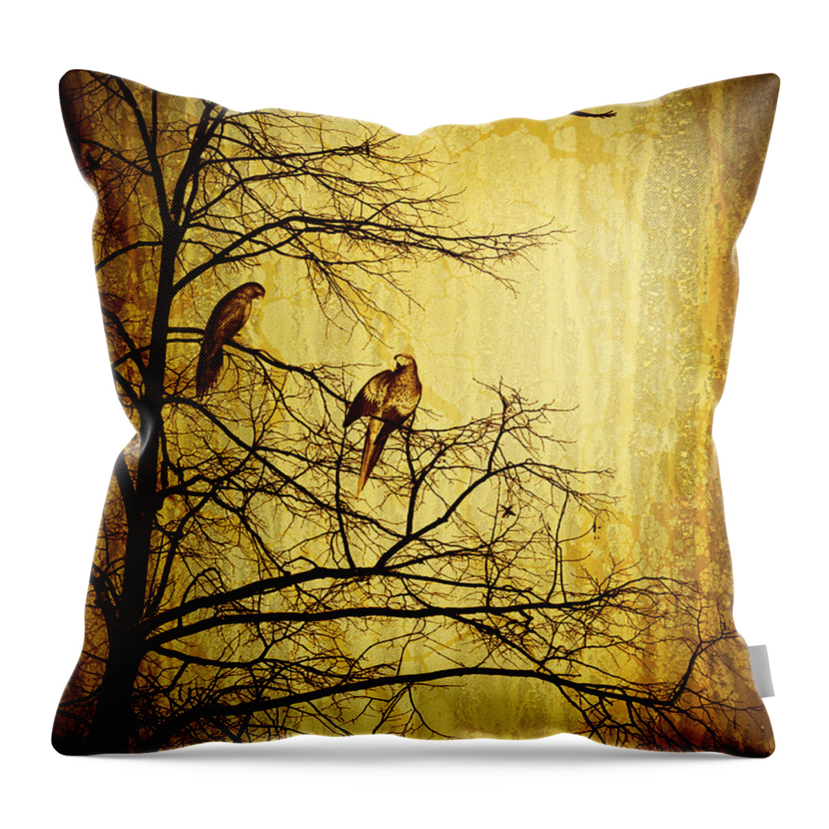 Yellow Throw Pillow featuring the photograph Migratory by Lourry Legarde