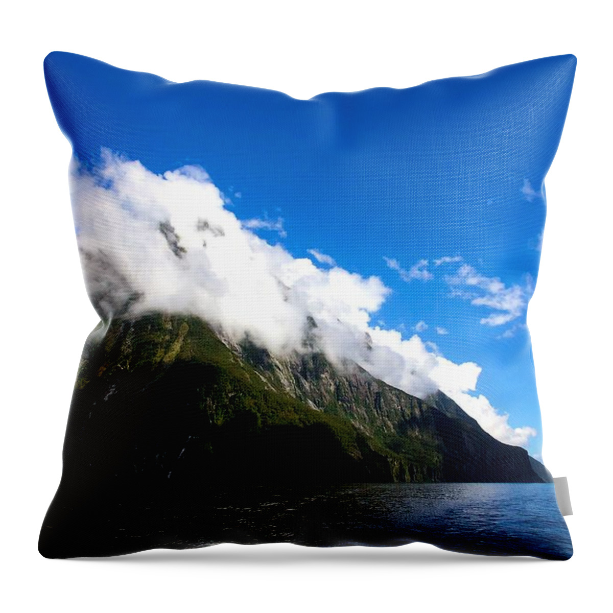 New Zealand Throw Pillow featuring the photograph Milford Sound #2 by Stuart Litoff