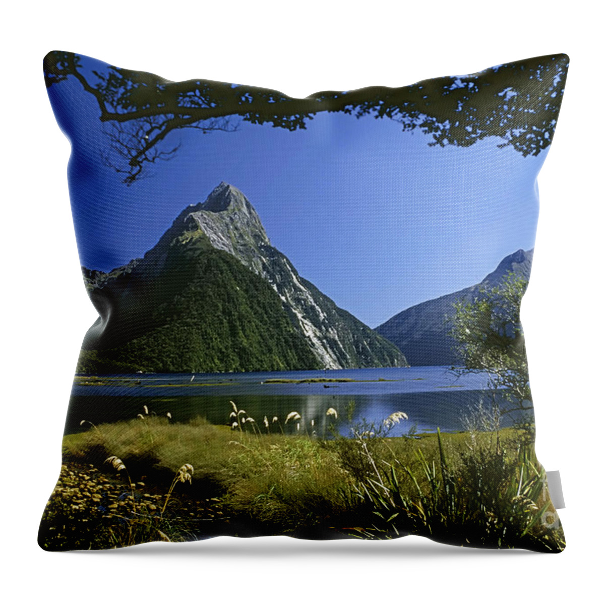 Prott Throw Pillow featuring the photograph Milford Sound New Zealand by Rudi Prott