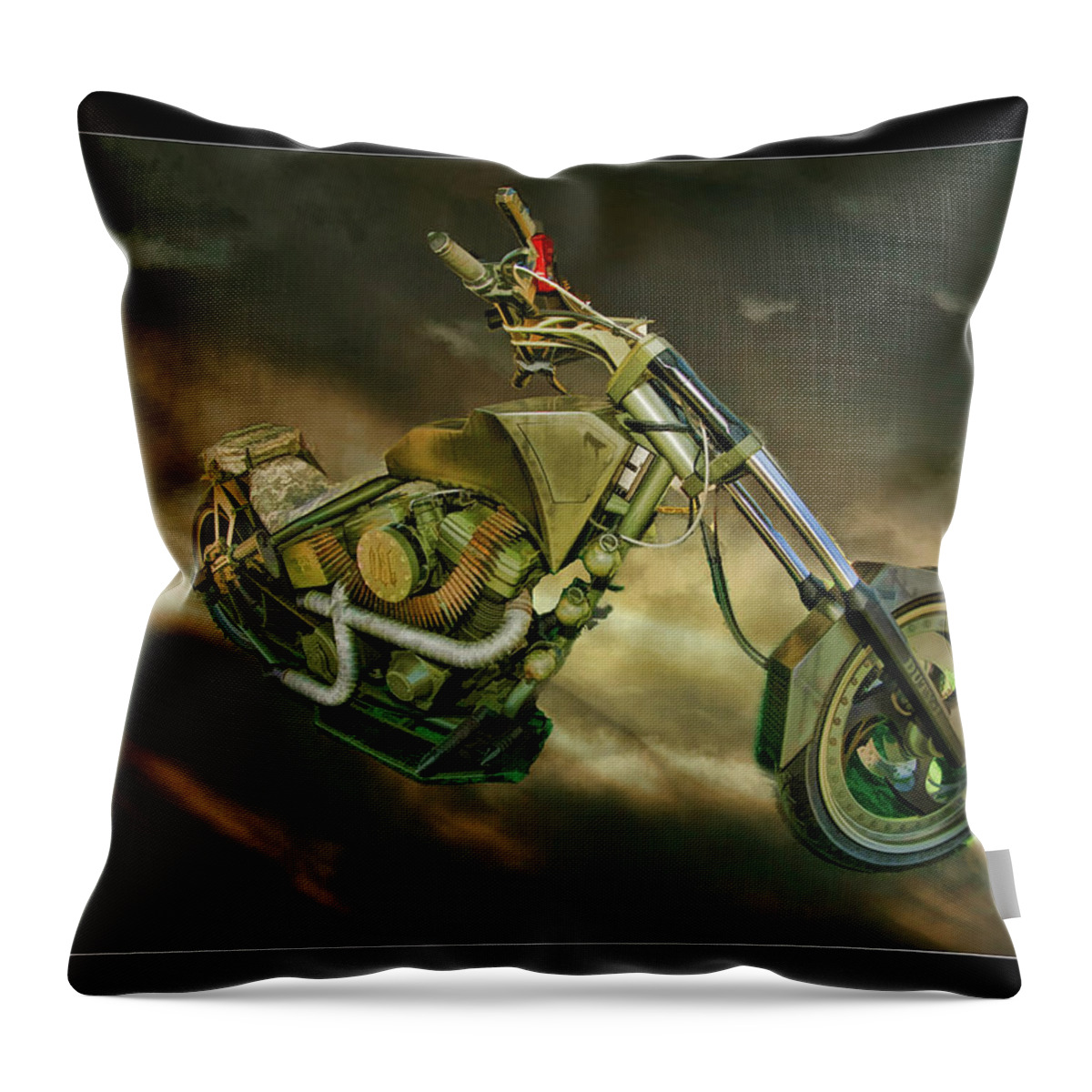 Military Motorcycle Throw Pillow featuring the photograph Military Motocycle by Blake Richards