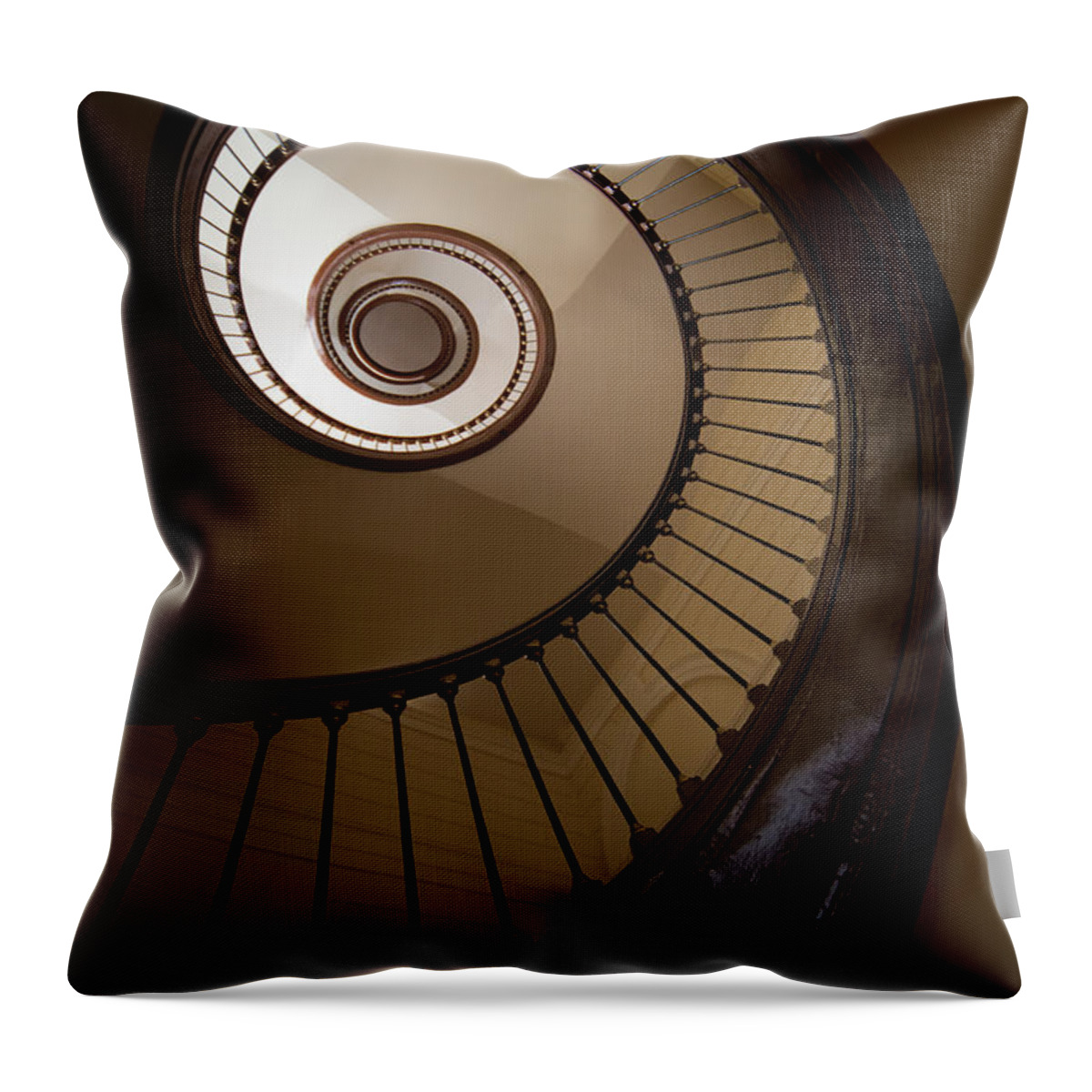Staircase Throw Pillow featuring the photograph Milk and chocolate staircase by Jaroslaw Blaminsky