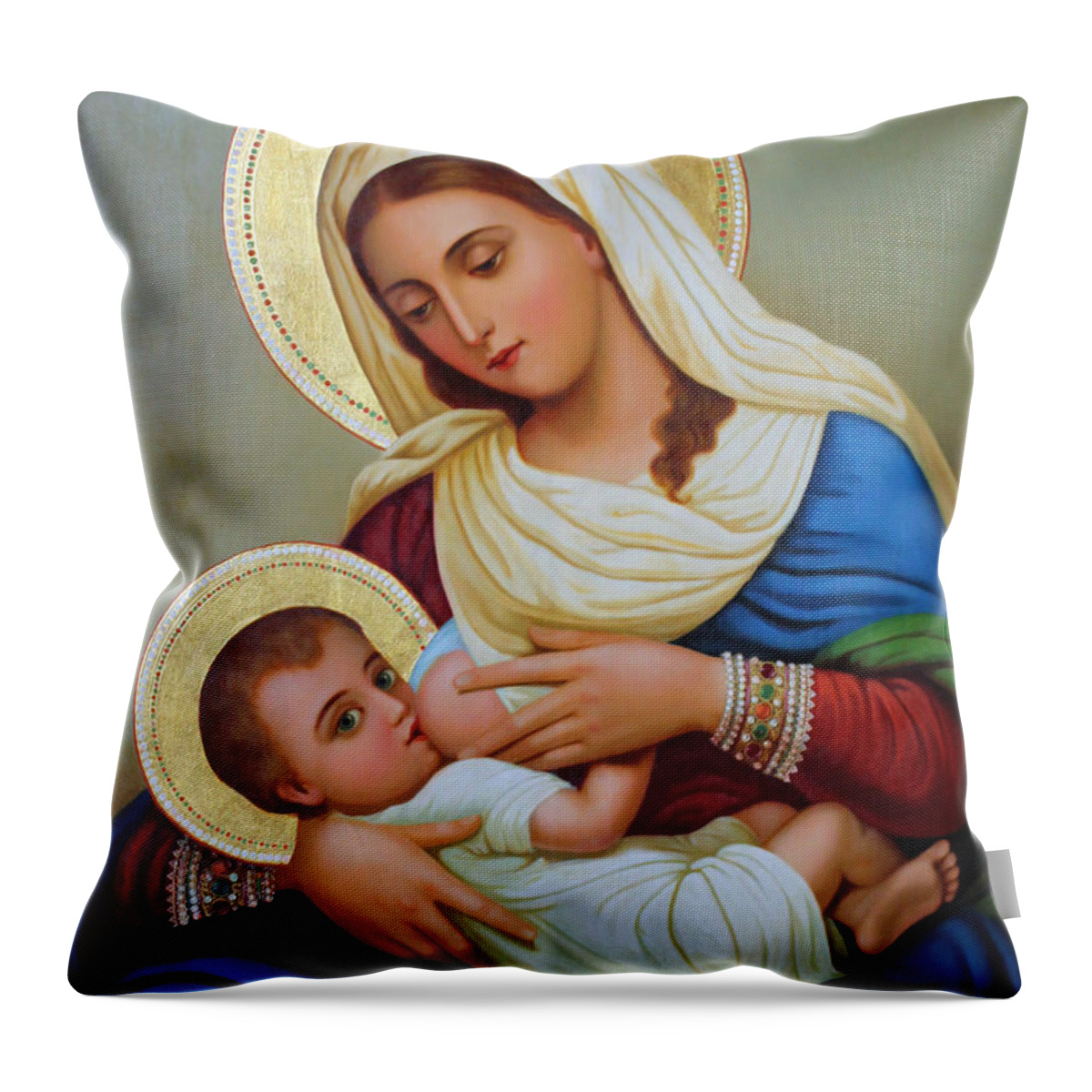 Milk Throw Pillow featuring the painting Milk Grotto Artwork by Munir Alawi