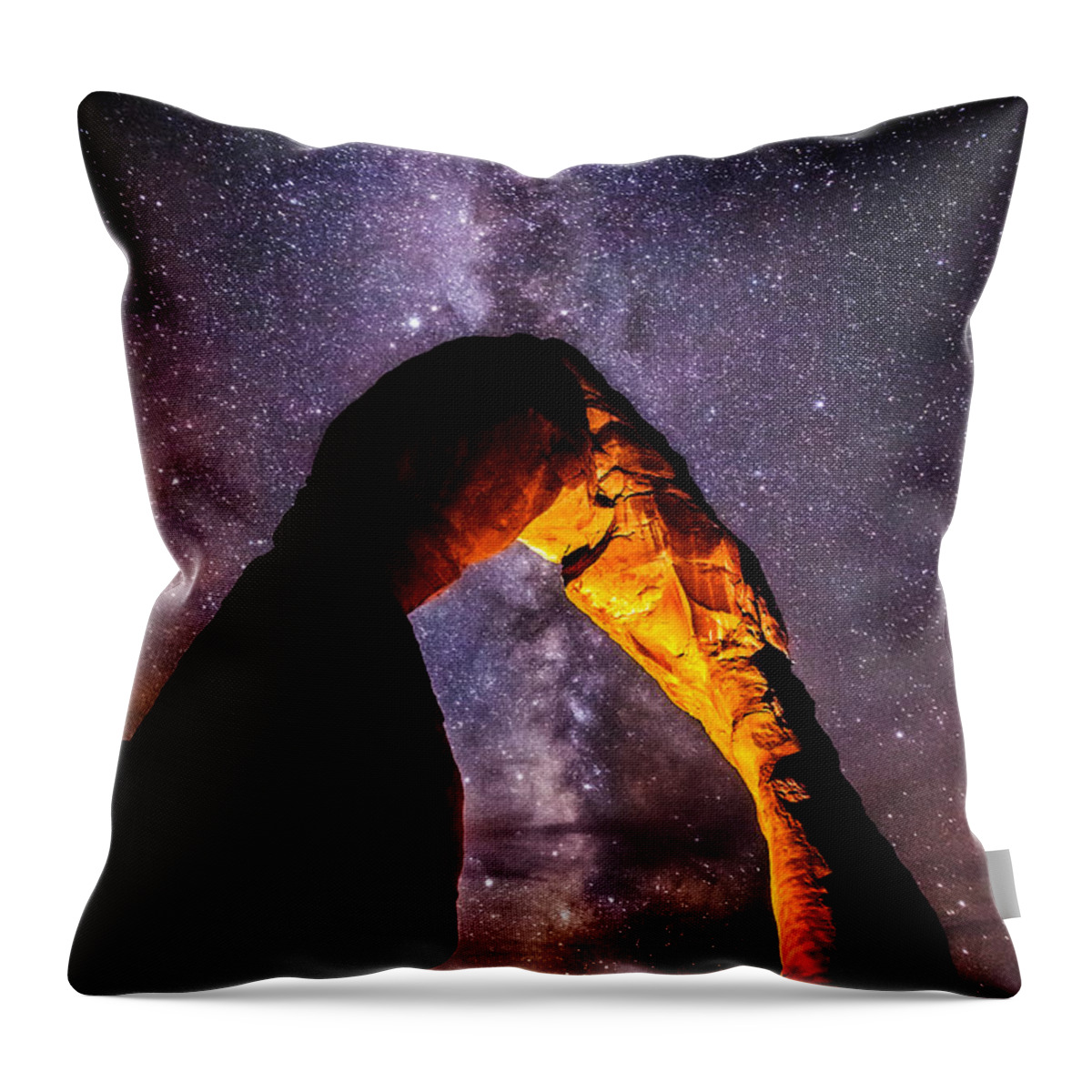 Arches National Park Throw Pillow featuring the photograph Milky Way Explorer by Darren White